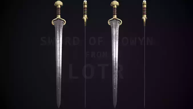 SWORD OF EOWYN from LOTR Movie Low-poly 3D model
