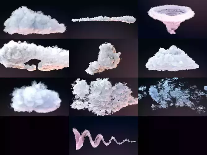 VDB Clouds Pack 10 Items 3D Model Collection VDB Clouds Pack 10 Items 3D Model Collection