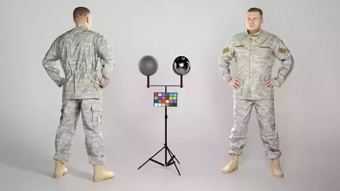 Brave soldier in American military uniform 227