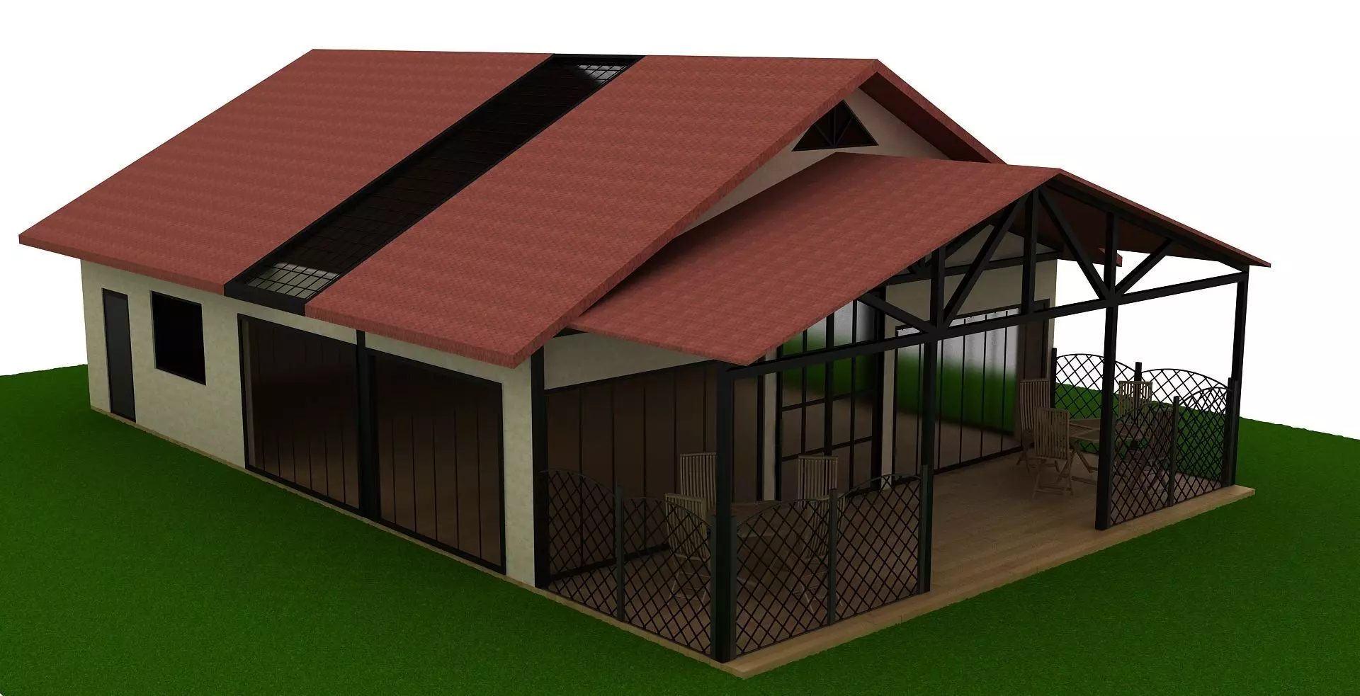 Cafeteria Exterior 3d Low-poly 3D model_0