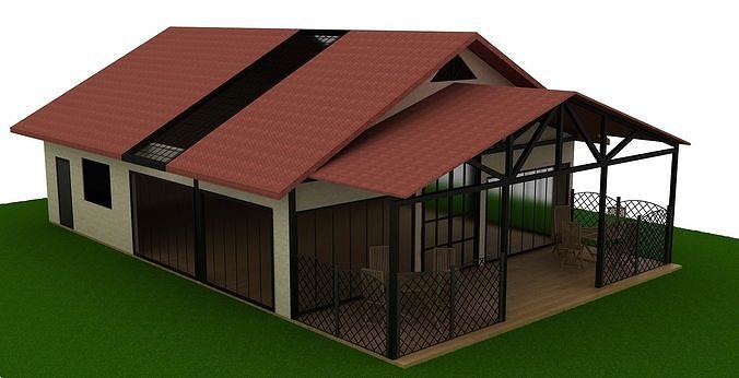 Cafeteria Exterior 3d Low-poly 3D model