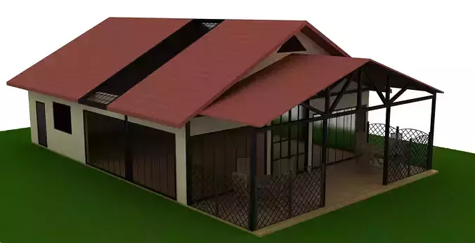 Cafeteria Exterior 3d Low-poly 3D model