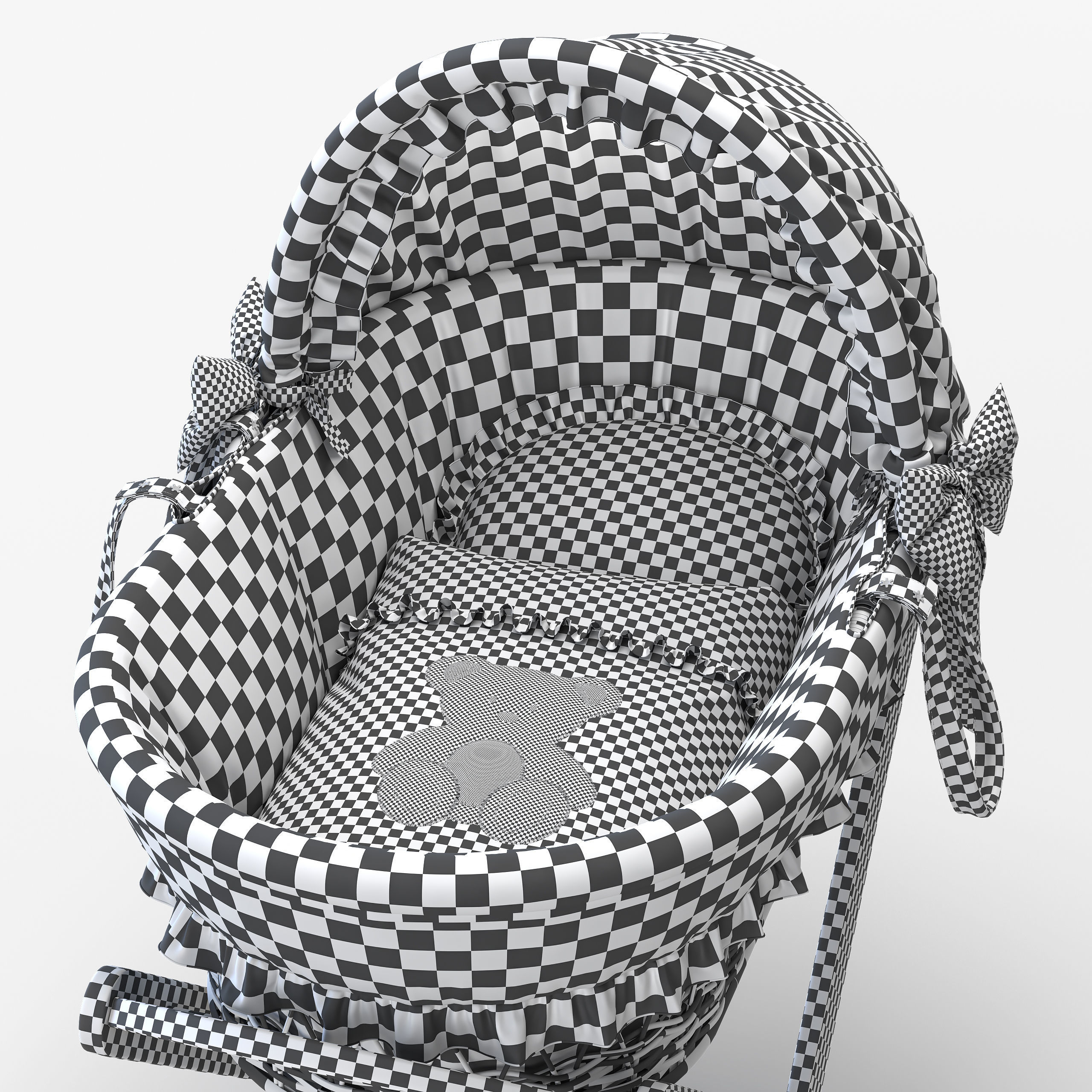 Italbaby Moses Basket Nido Chic Peluche White 3D model_22