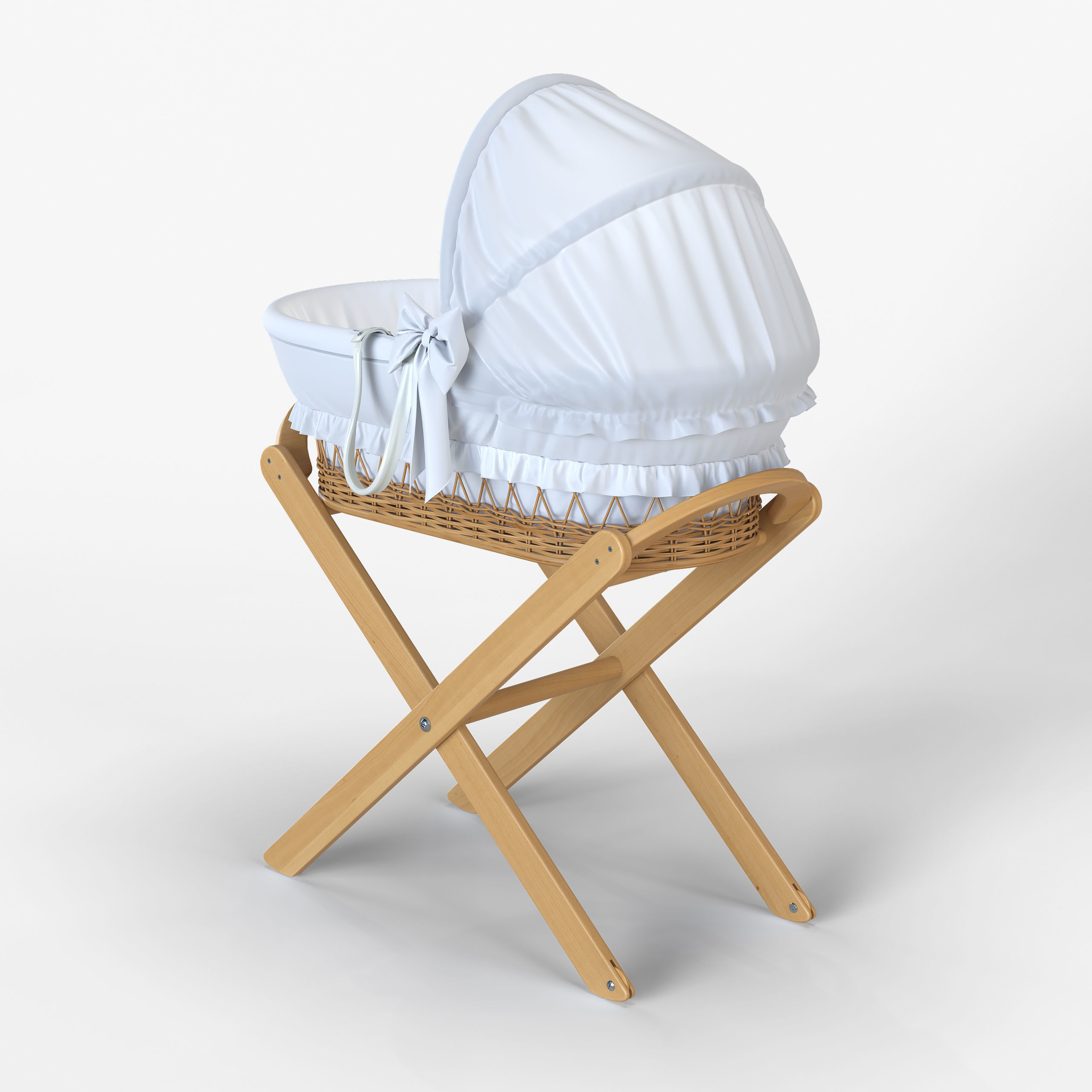 Italbaby Moses Basket Nido Chic Peluche White 3D model_3