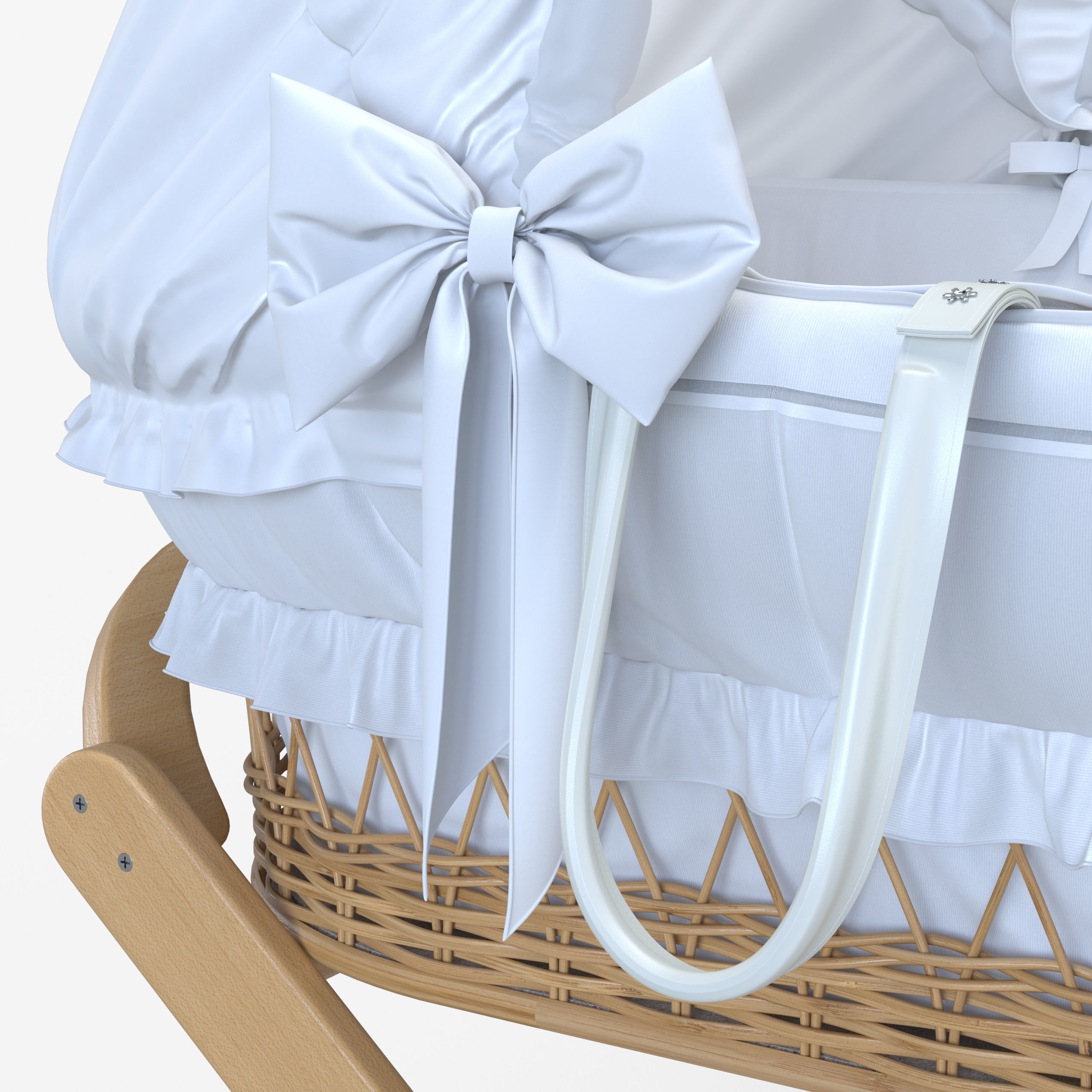 Italbaby Moses Basket Nido Chic Peluche White 3D model_7