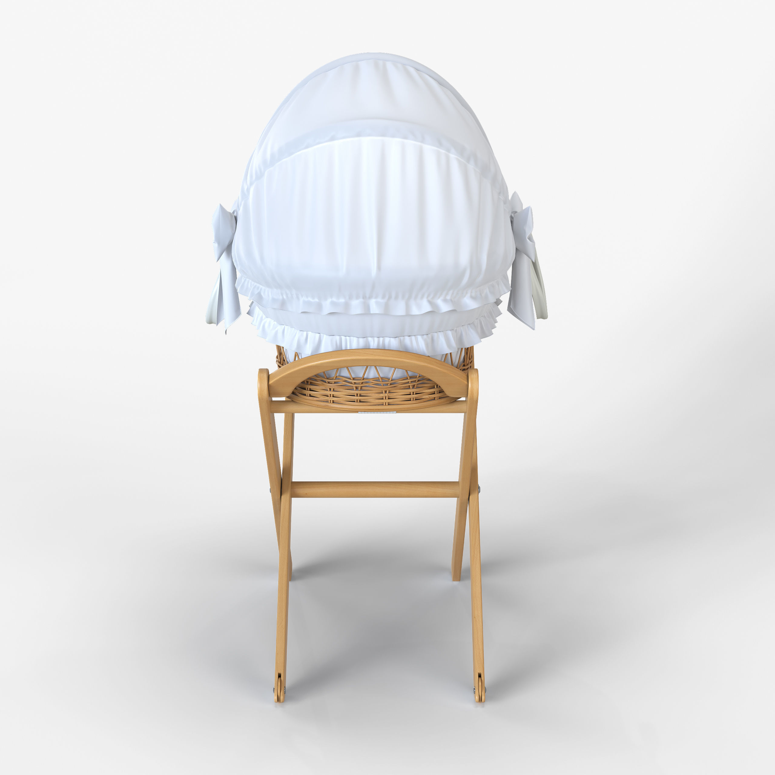 Italbaby Moses Basket Nido Chic Peluche White 3D model_2