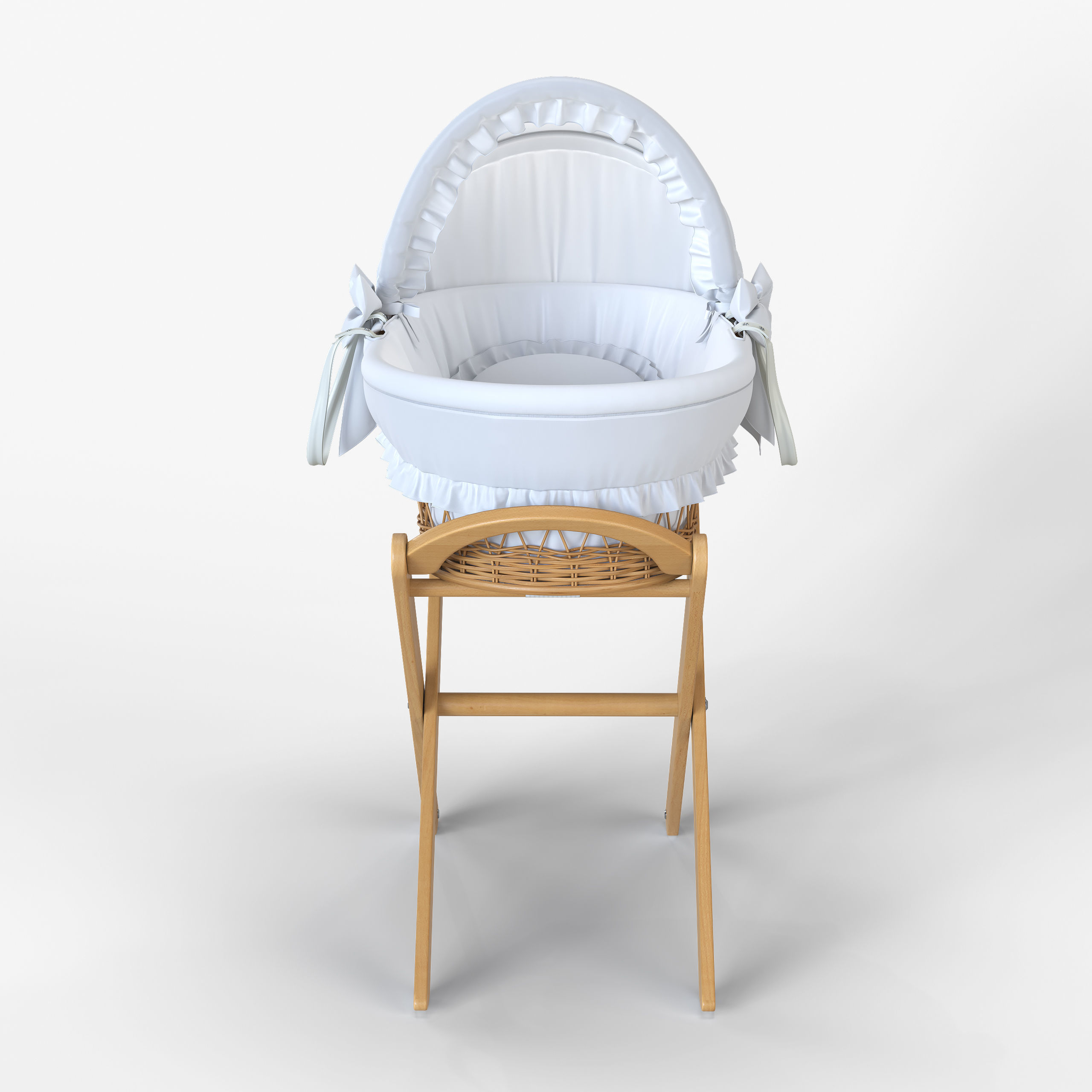 Italbaby Moses Basket Nido Chic Peluche White 3D model_5