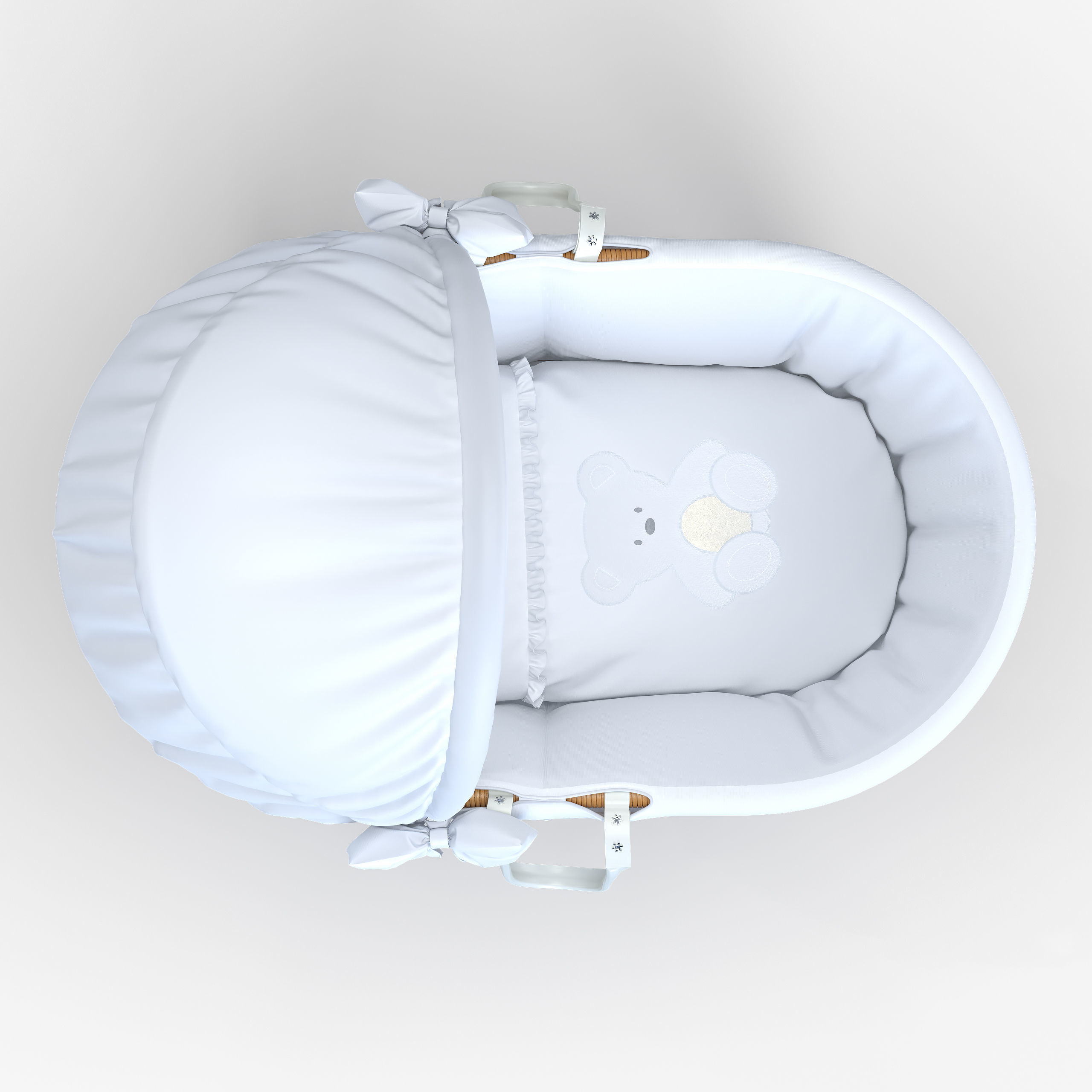 Italbaby Moses Basket Nido Chic Peluche White 3D model_6