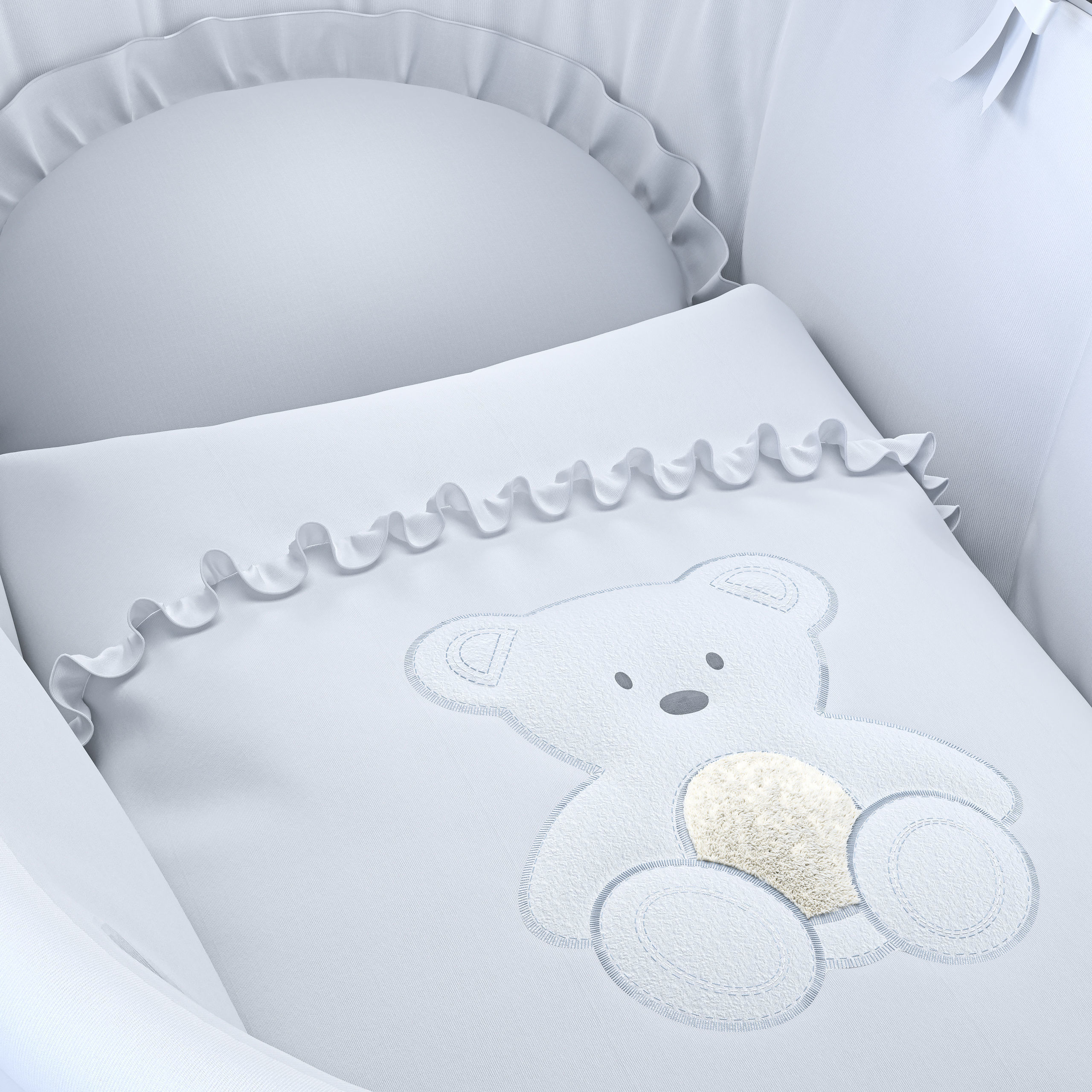 Italbaby Moses Basket Nido Chic Peluche White 3D model_9