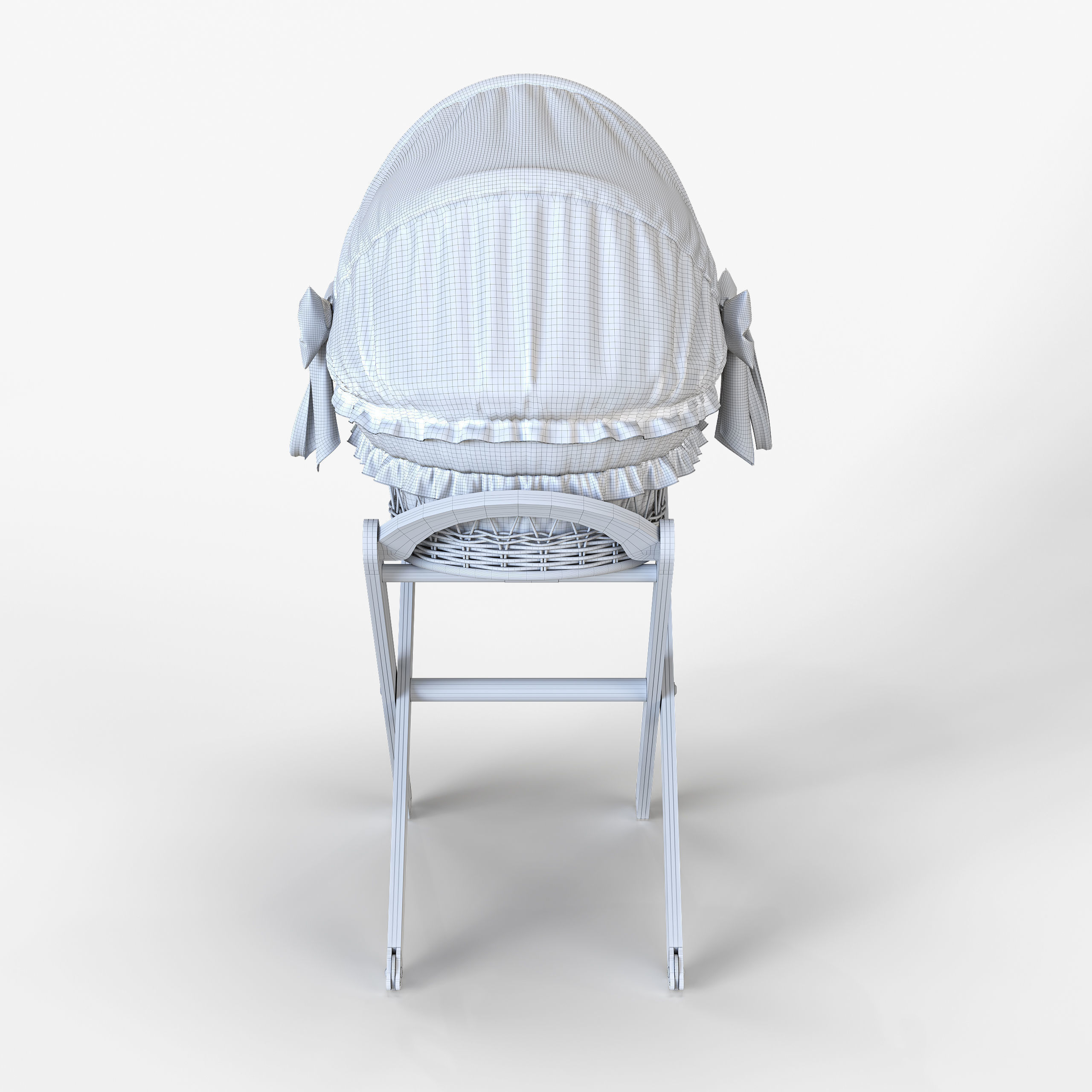 Italbaby Moses Basket Nido Chic Peluche White 3D model_11