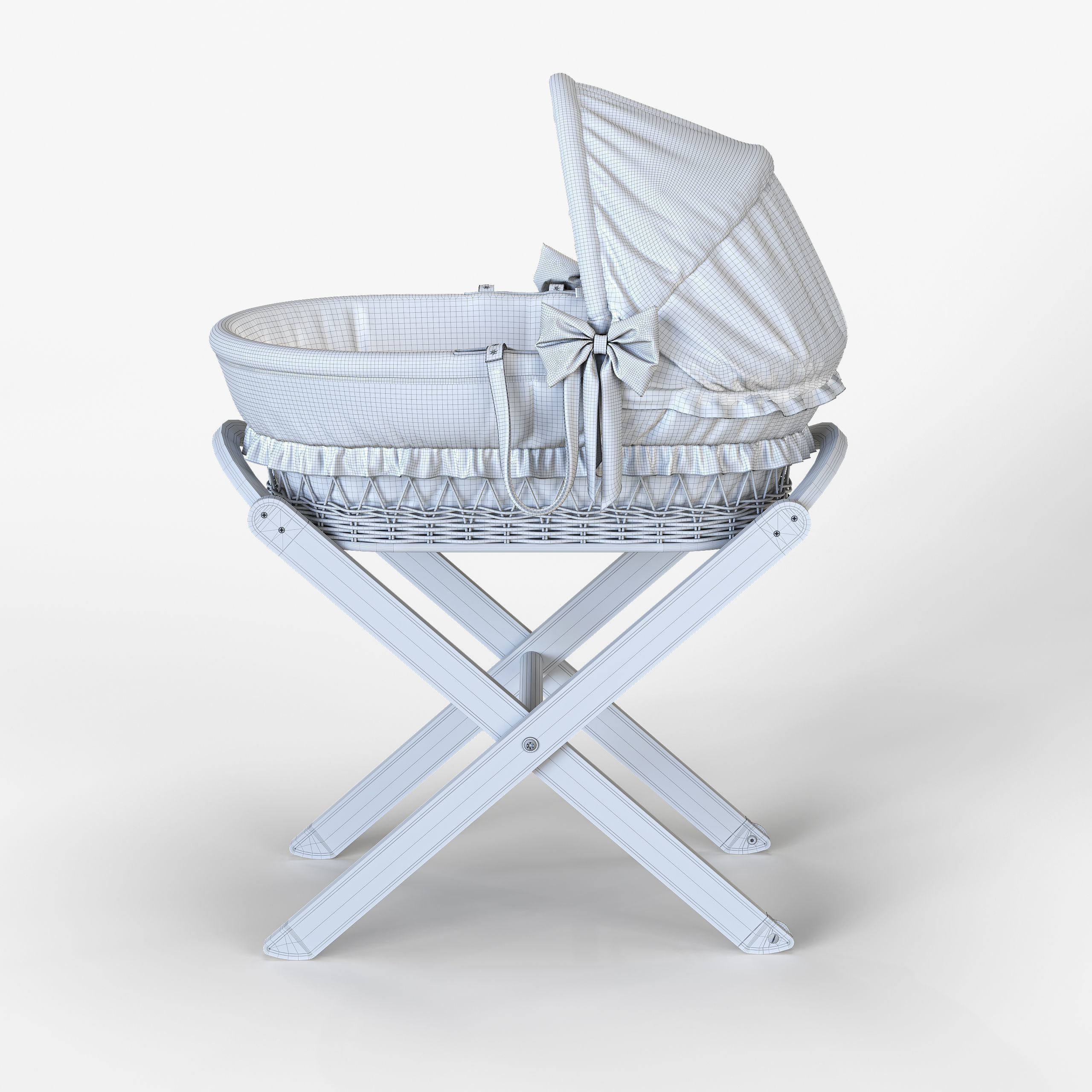 Italbaby Moses Basket Nido Chic Peluche White 3D model_13