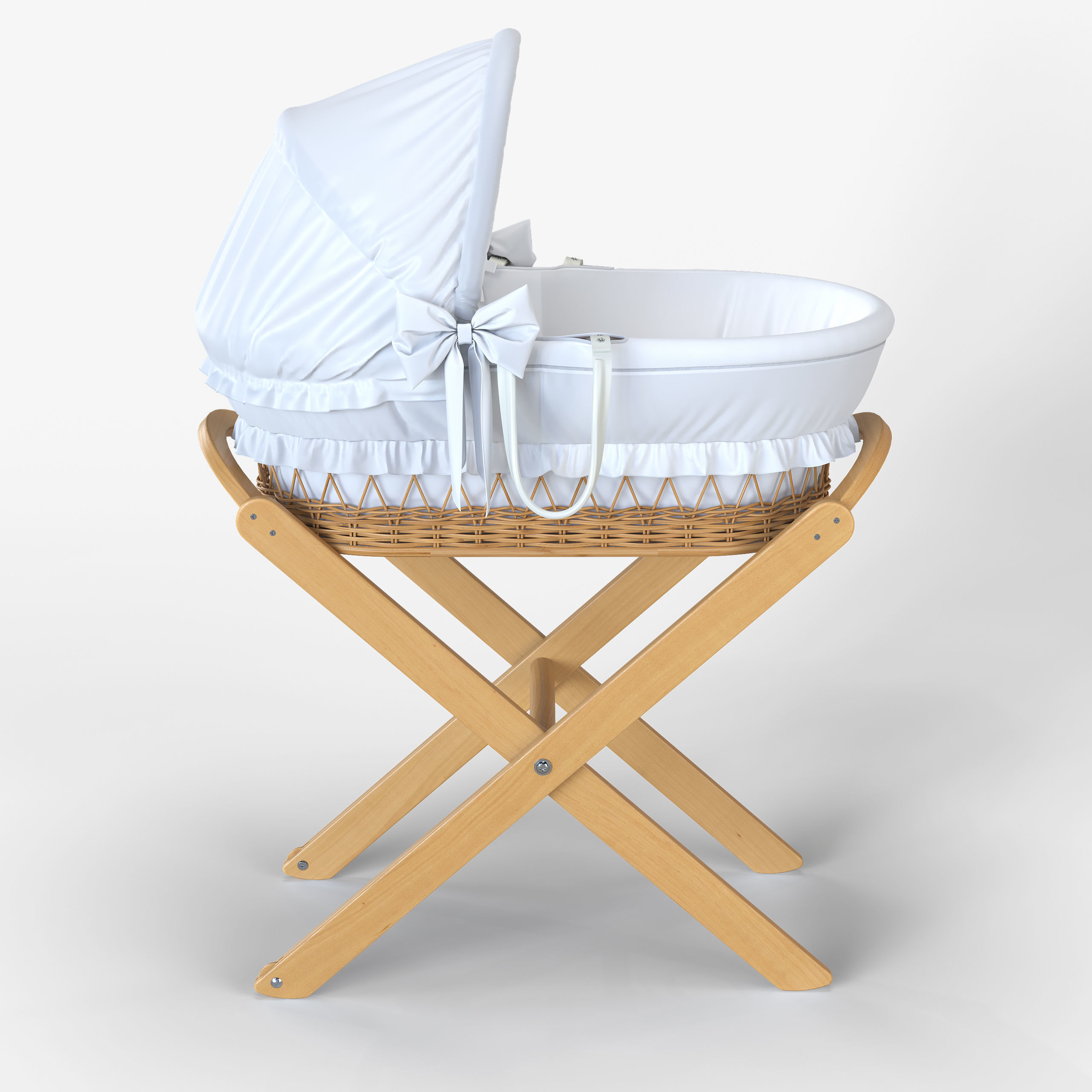 Italbaby Moses Basket Nido Chic Peluche White 3D model_1