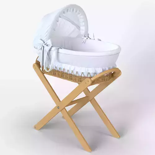 Italbaby Moses Basket Nido Chic Peluche White 3D model