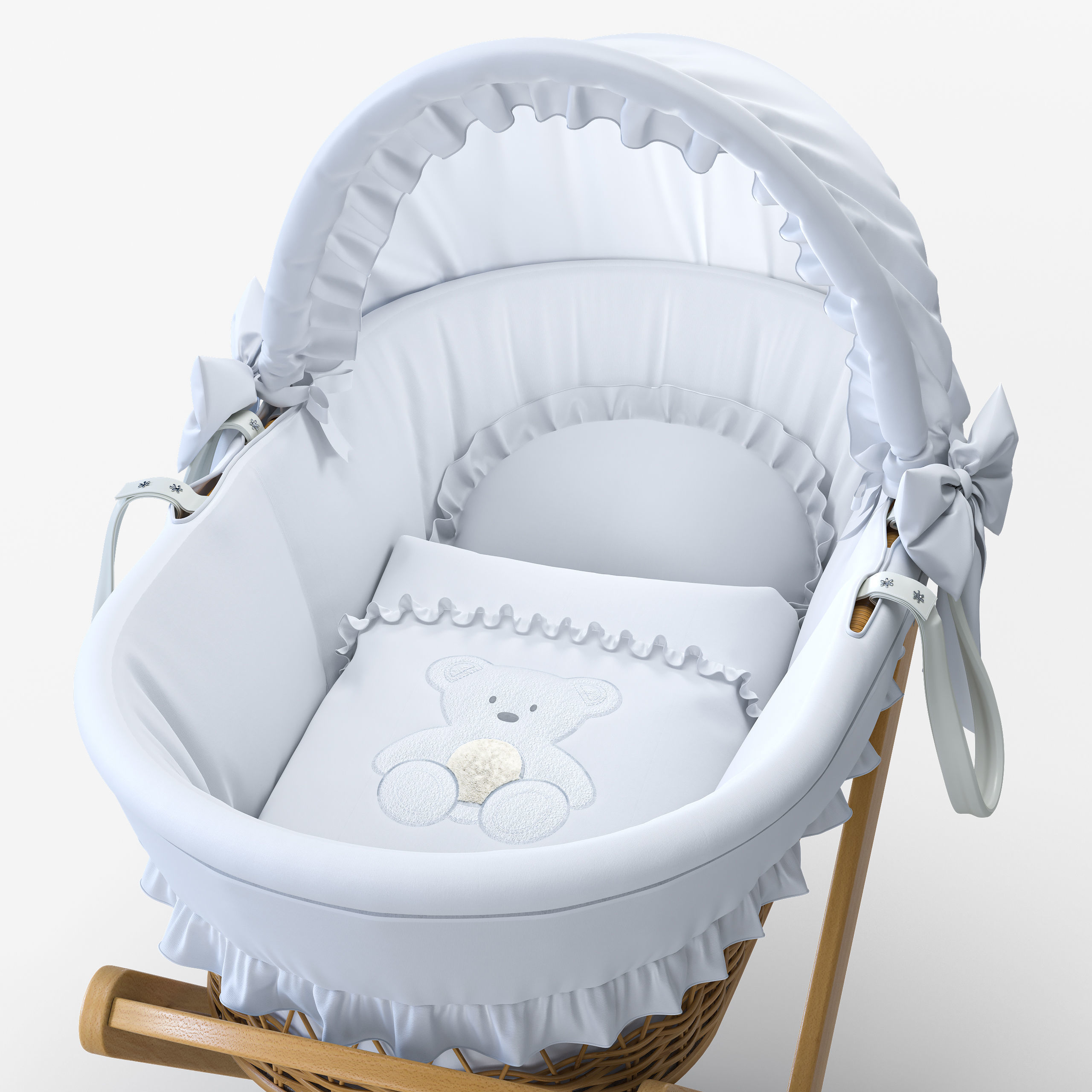 Italbaby Moses Basket Nido Chic Peluche White 3D model_8