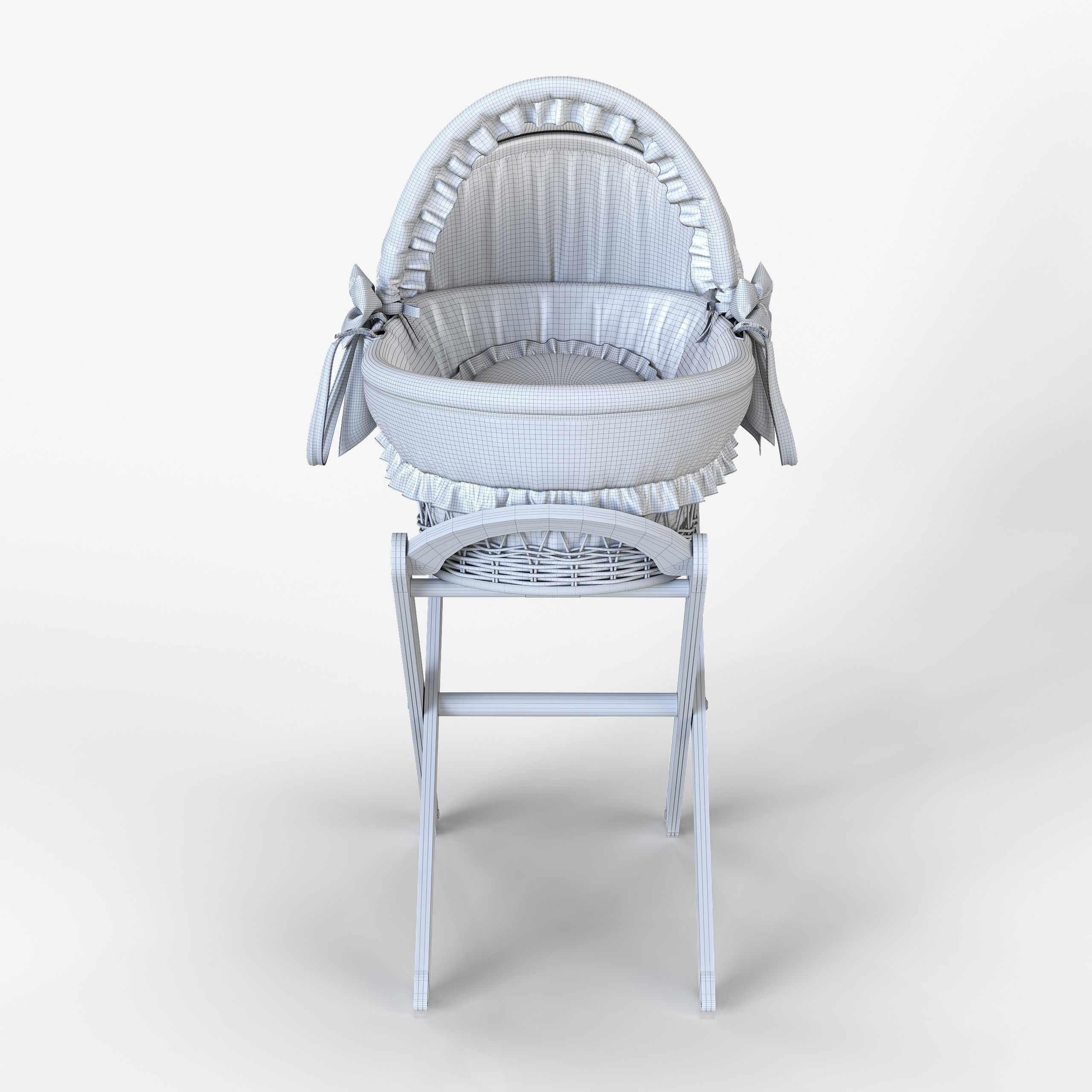 Italbaby Moses Basket Nido Chic Peluche White 3D model_14