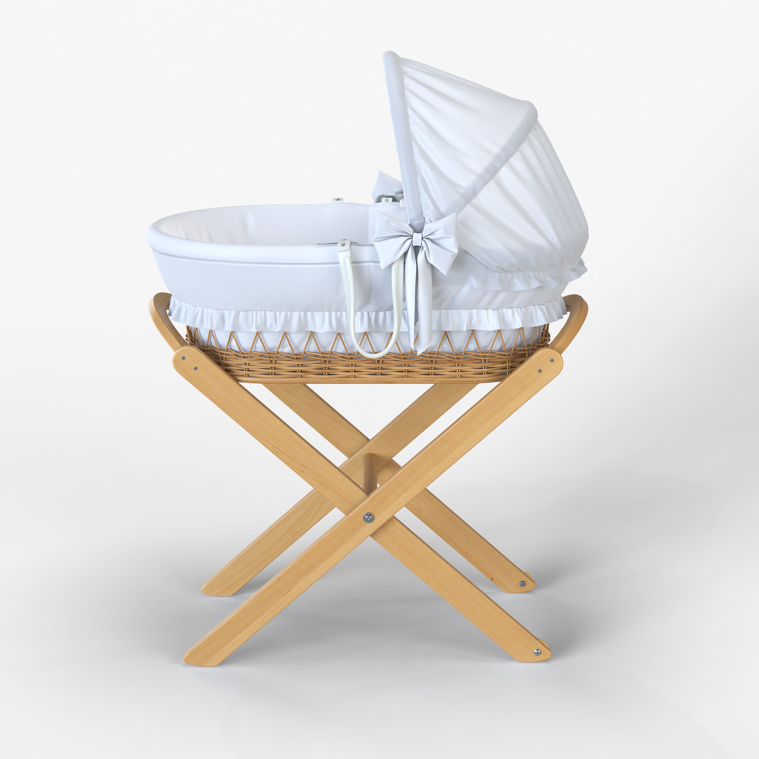 Italbaby Moses Basket Nido Chic Peluche White 3D model_4
