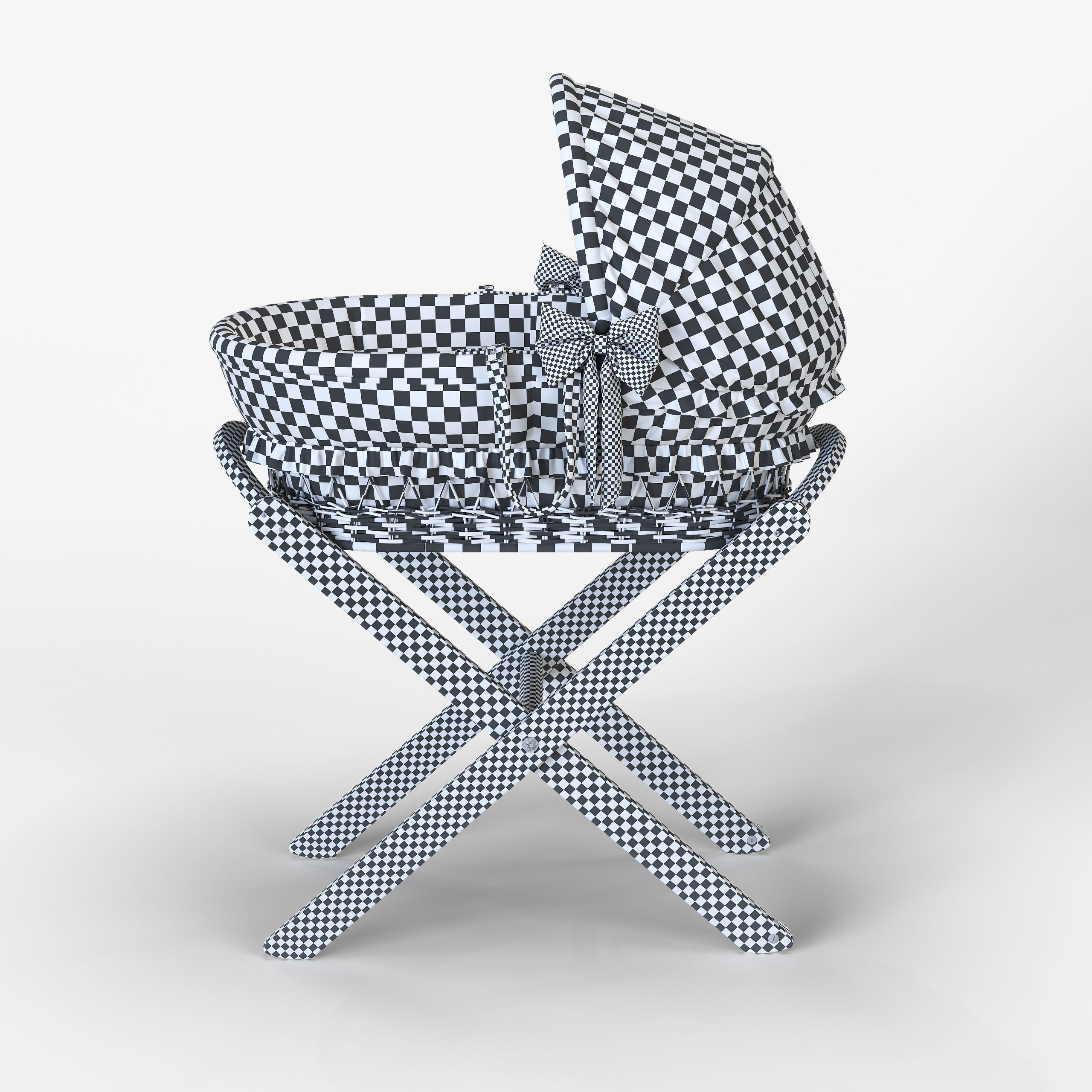 Italbaby Moses Basket Nido Chic Peluche White 3D model_19