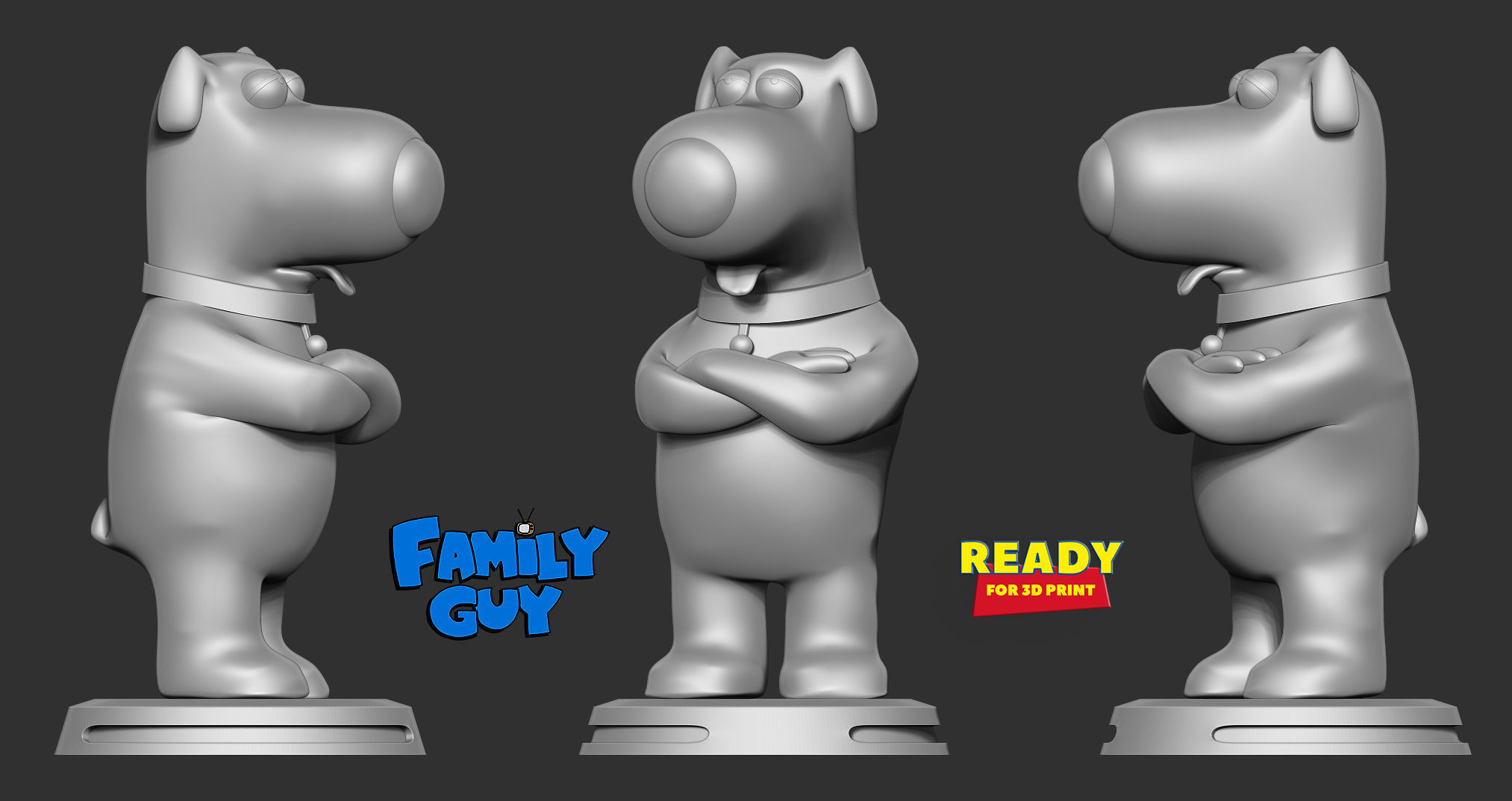 Brian Griffin - Family Guy Fanart Free 3D print model_4