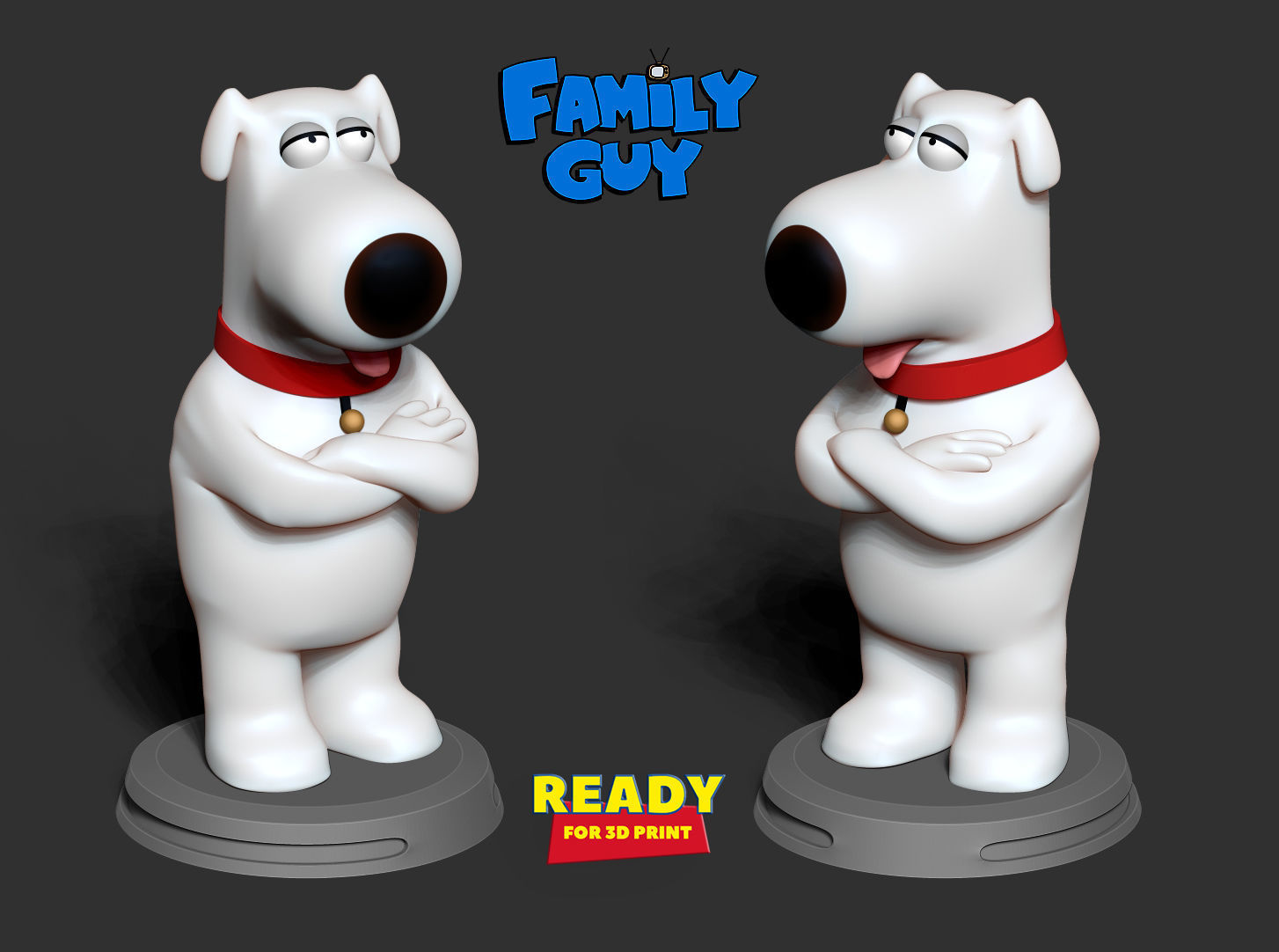 Brian Griffin - Family Guy Fanart Free 3D print model_1