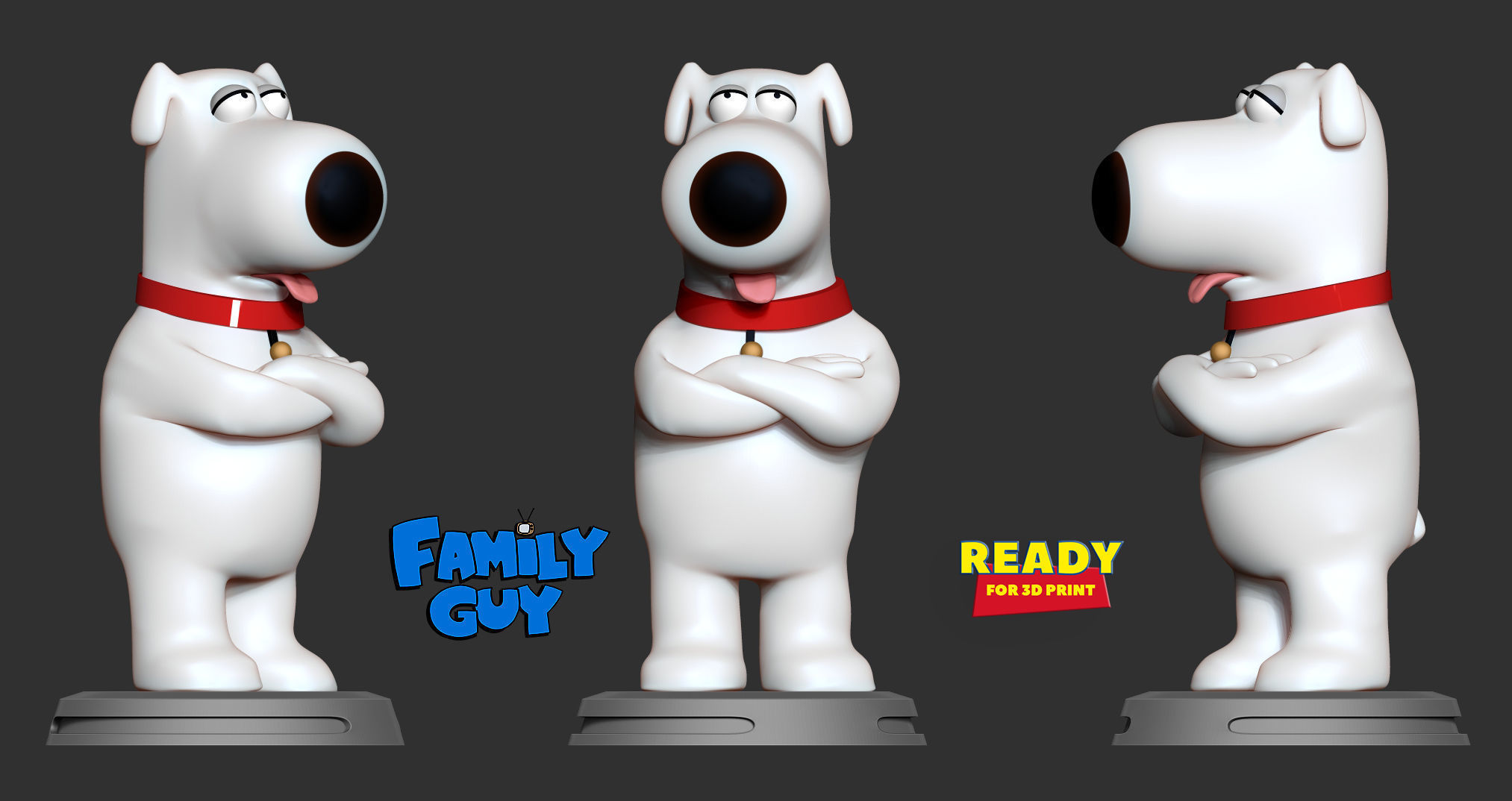 Brian Griffin - Family Guy Fanart Free 3D print model_3