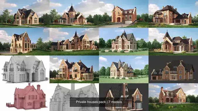 Private houses pack 3D Model Collection