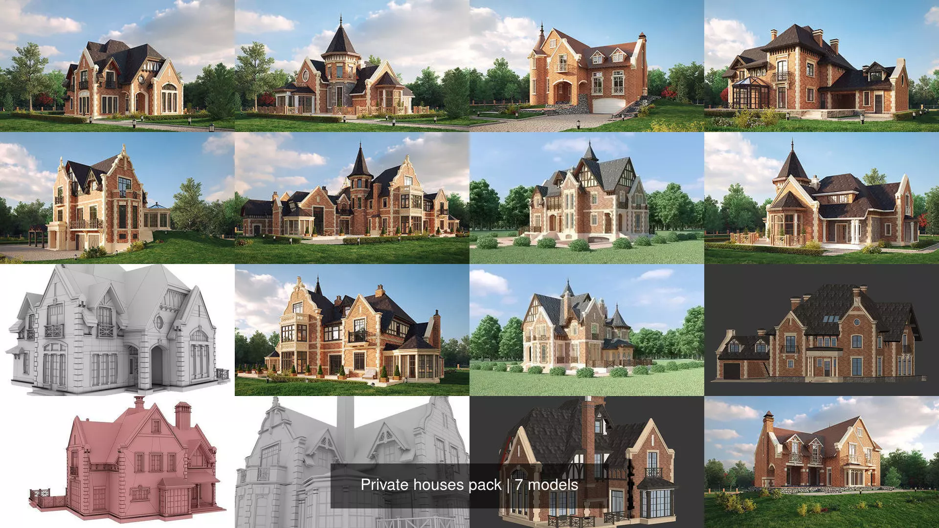 Private houses pack 3D Model Collection_0