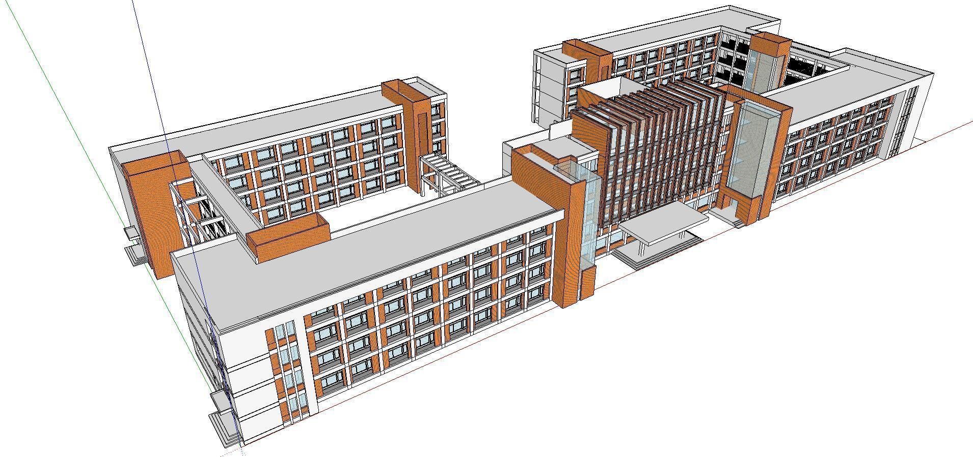 Office-Teaching Building-Canteen 45 3D model_3
