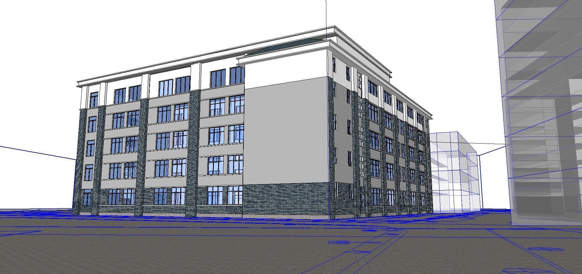 Office-Teaching Building-Canteen 46 3D model_3