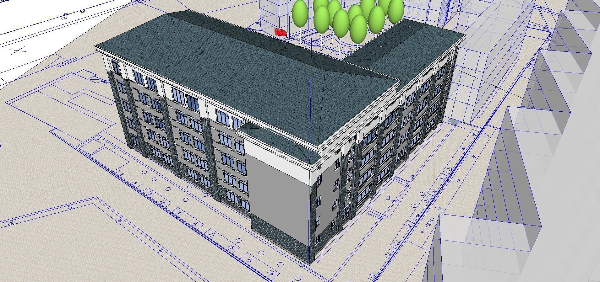 Office-Teaching Building-Canteen 46 3D model_2
