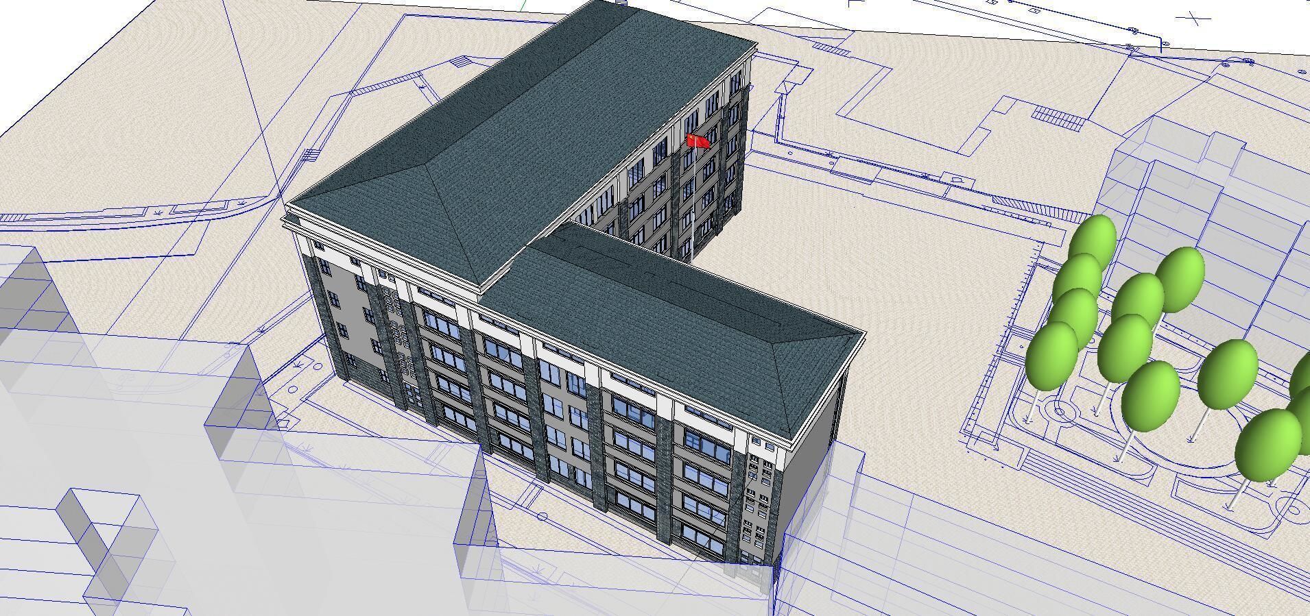 Office-Teaching Building-Canteen 46 3D model_1