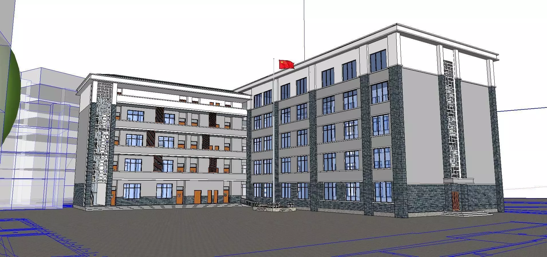 Office-Teaching Building-Canteen 46 3D model_0