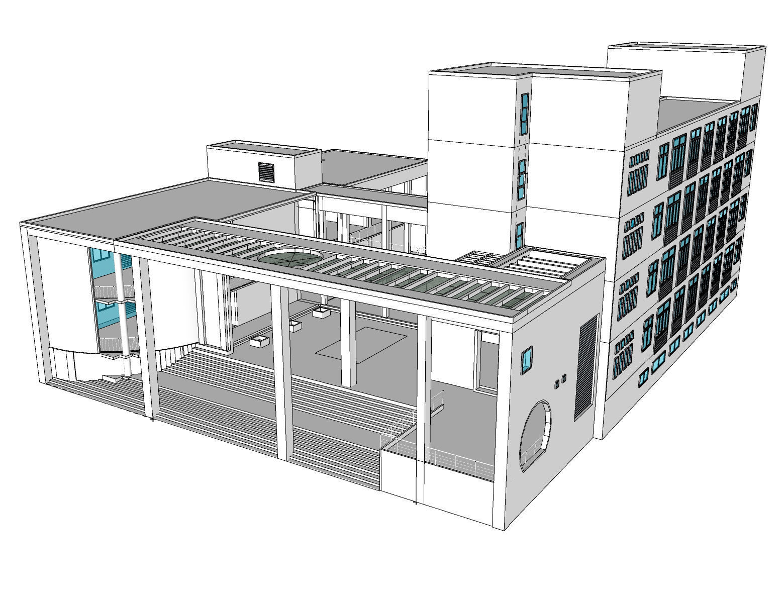 Office-Teaching Building-Canteen 47 3D model_4