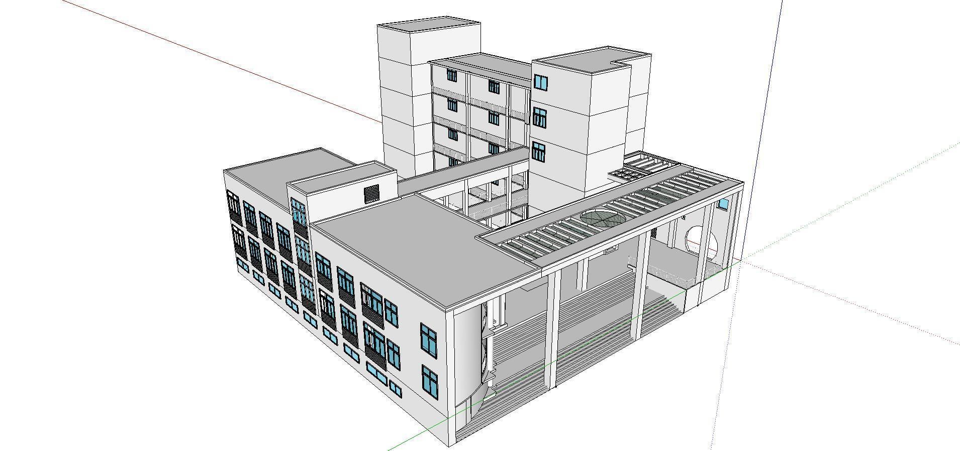 Office-Teaching Building-Canteen 47 3D model_2