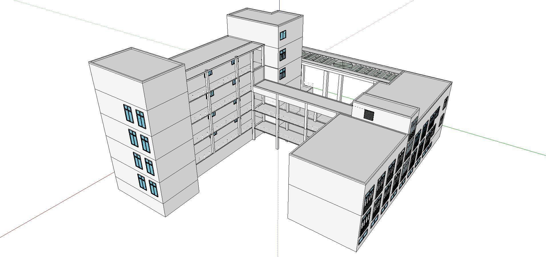 Office-Teaching Building-Canteen 47 3D model_3