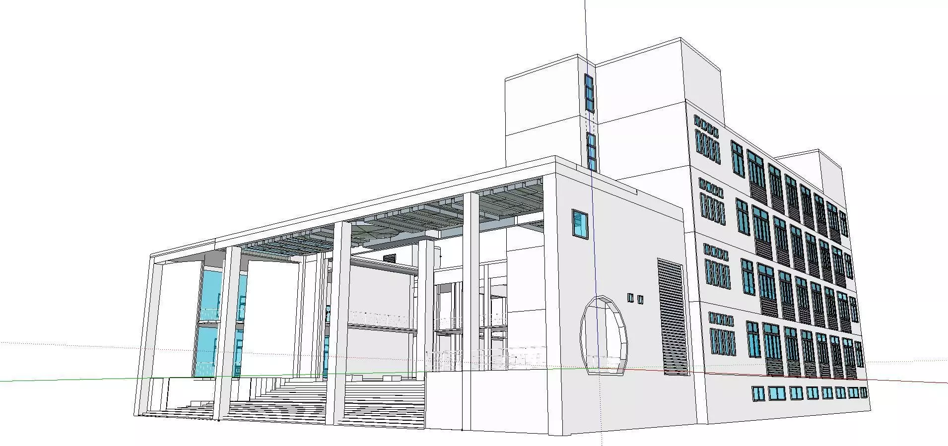 Office-Teaching Building-Canteen 47 3D model_0