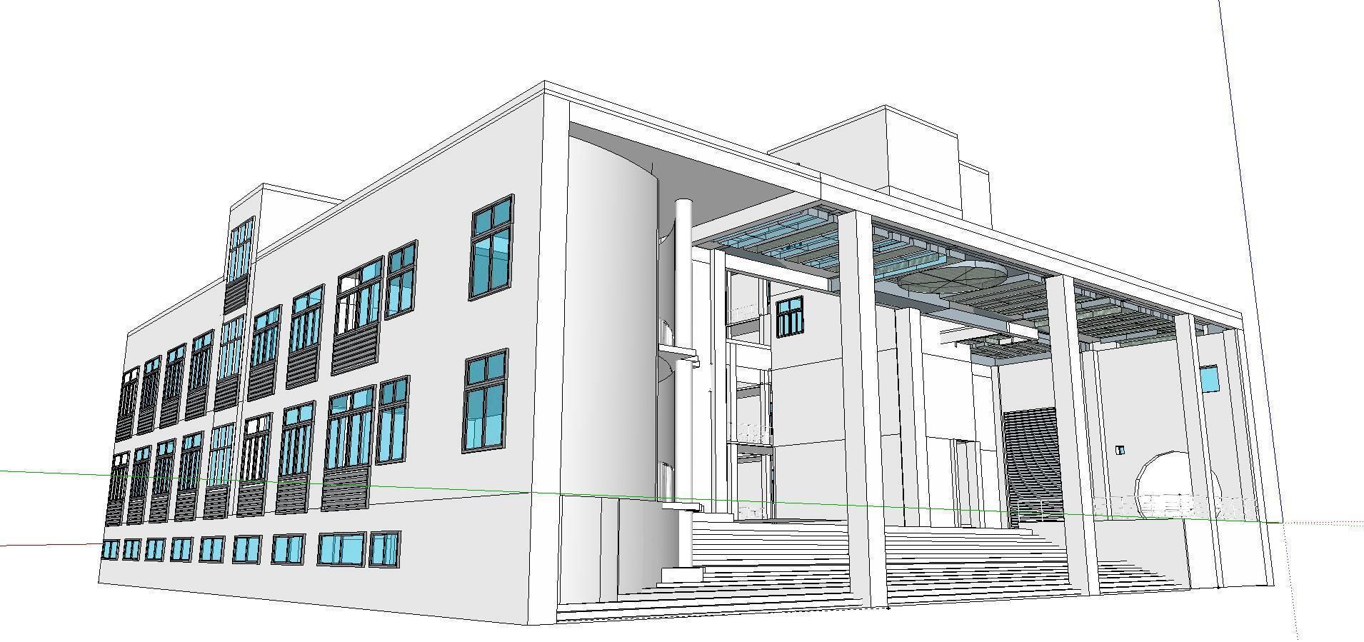 Office-Teaching Building-Canteen 47 3D model_1
