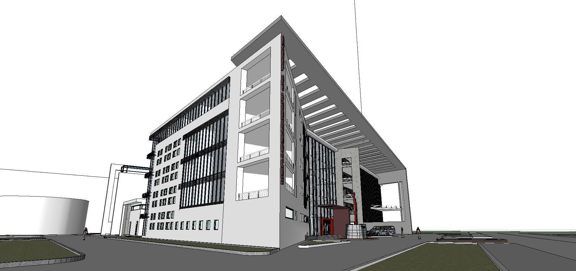 Office-Teaching Building-Canteen 50 3D model_1