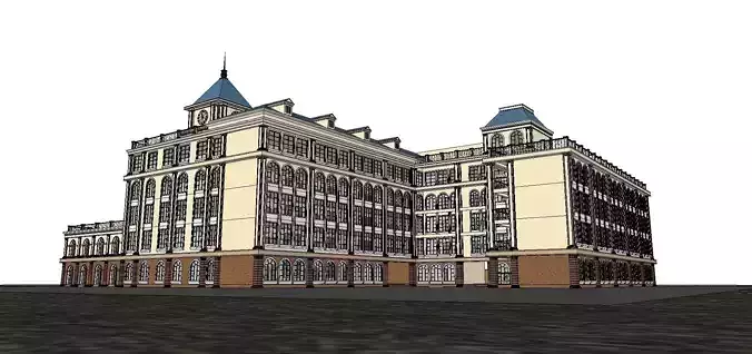 Office-Teaching Building-Canteen 56 3D model