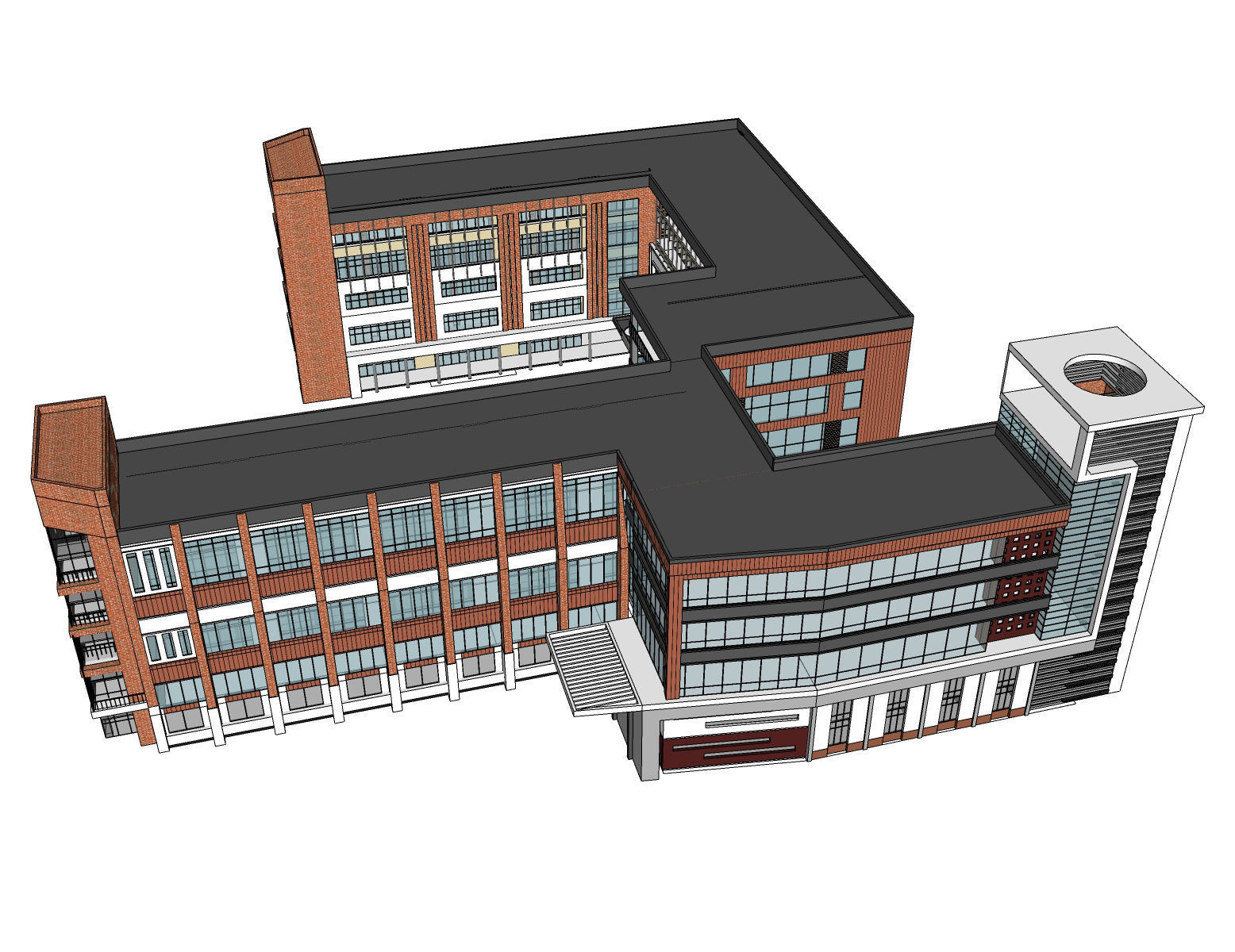 Office-Teaching Building-Canteen 57 3D model_4