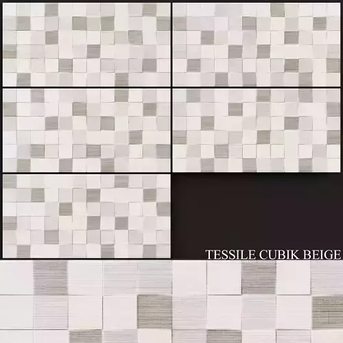 Keros Tessile Cubik Beige 250x500 3D model