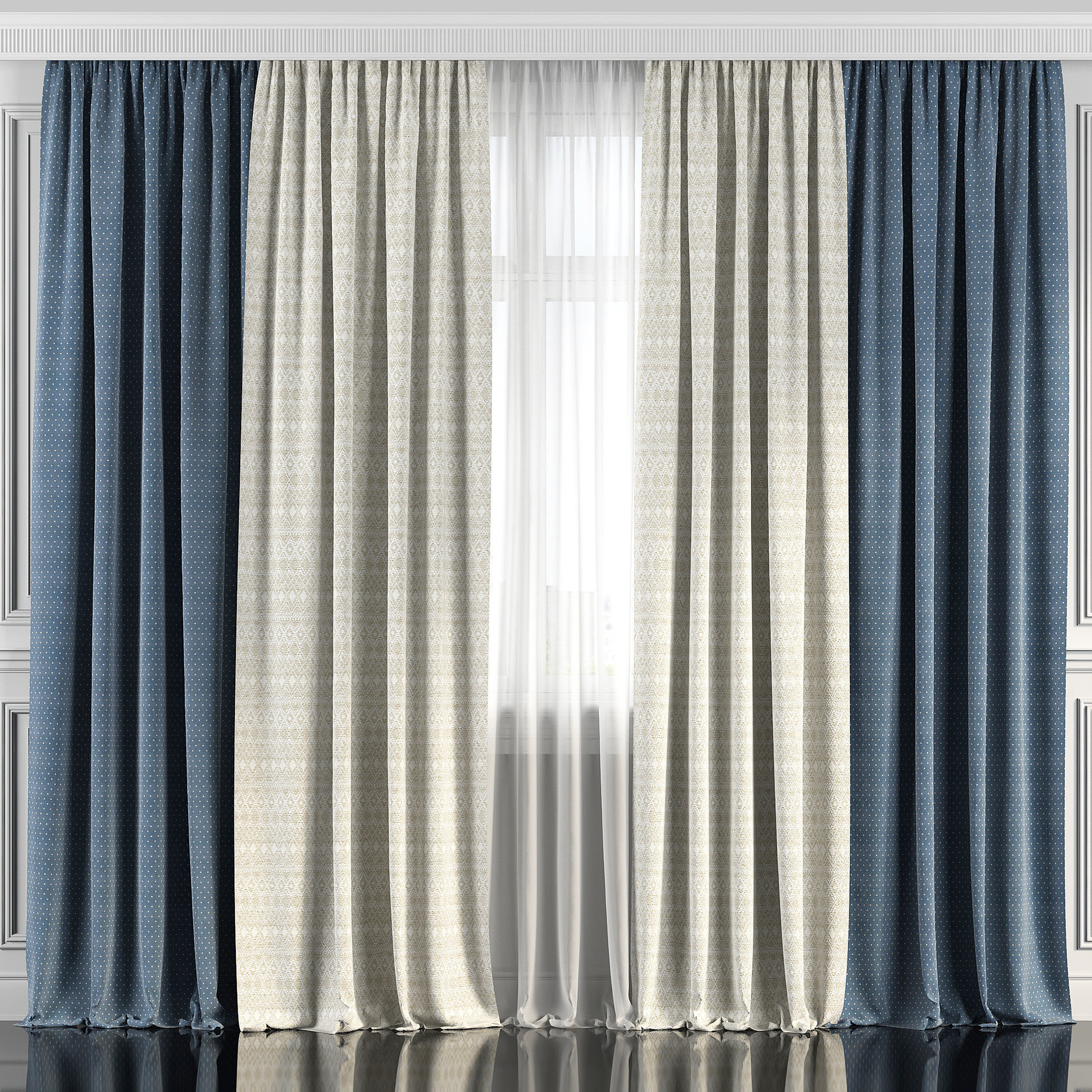 Curtain Set 134 3D model_1
