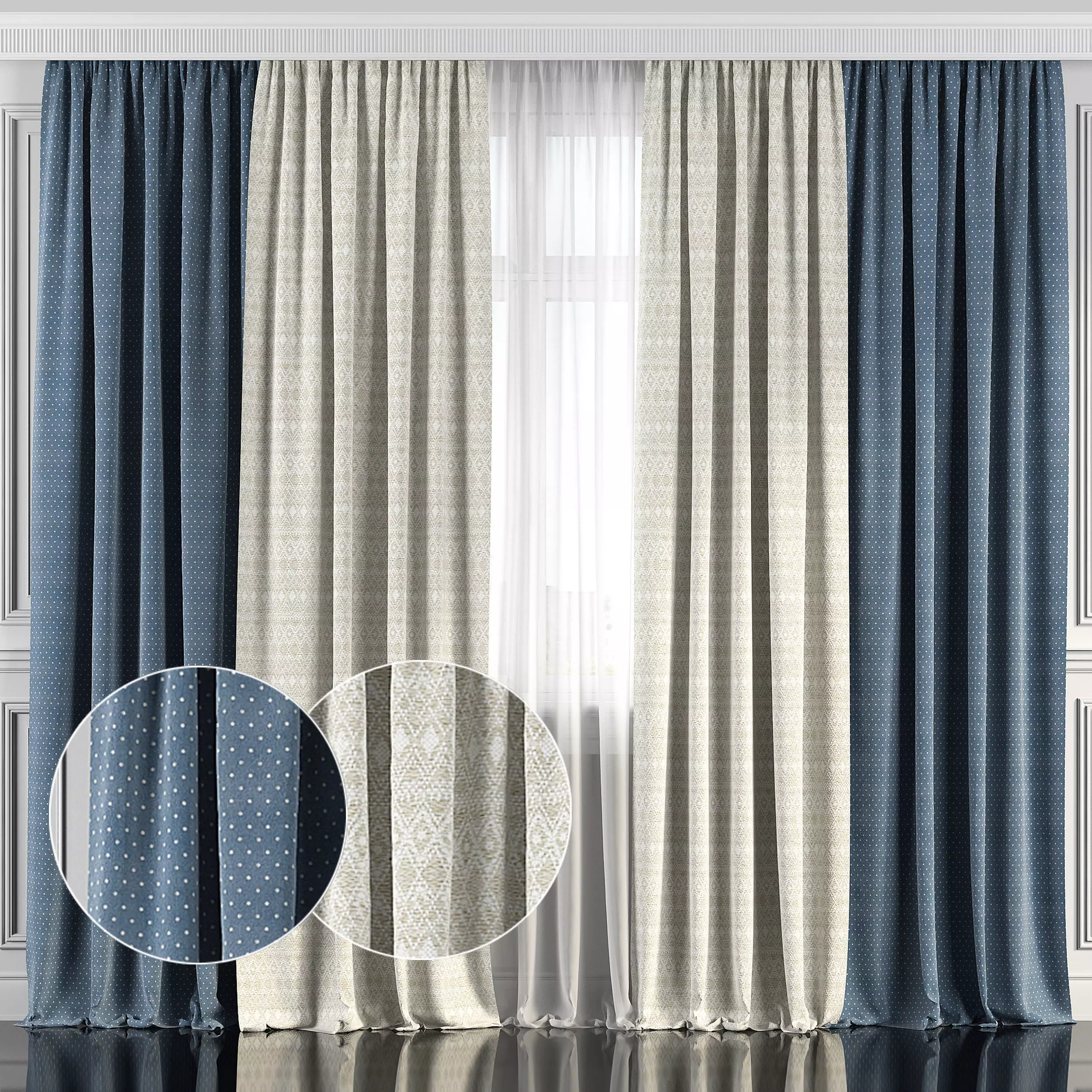 Curtain Set 134 3D model_0