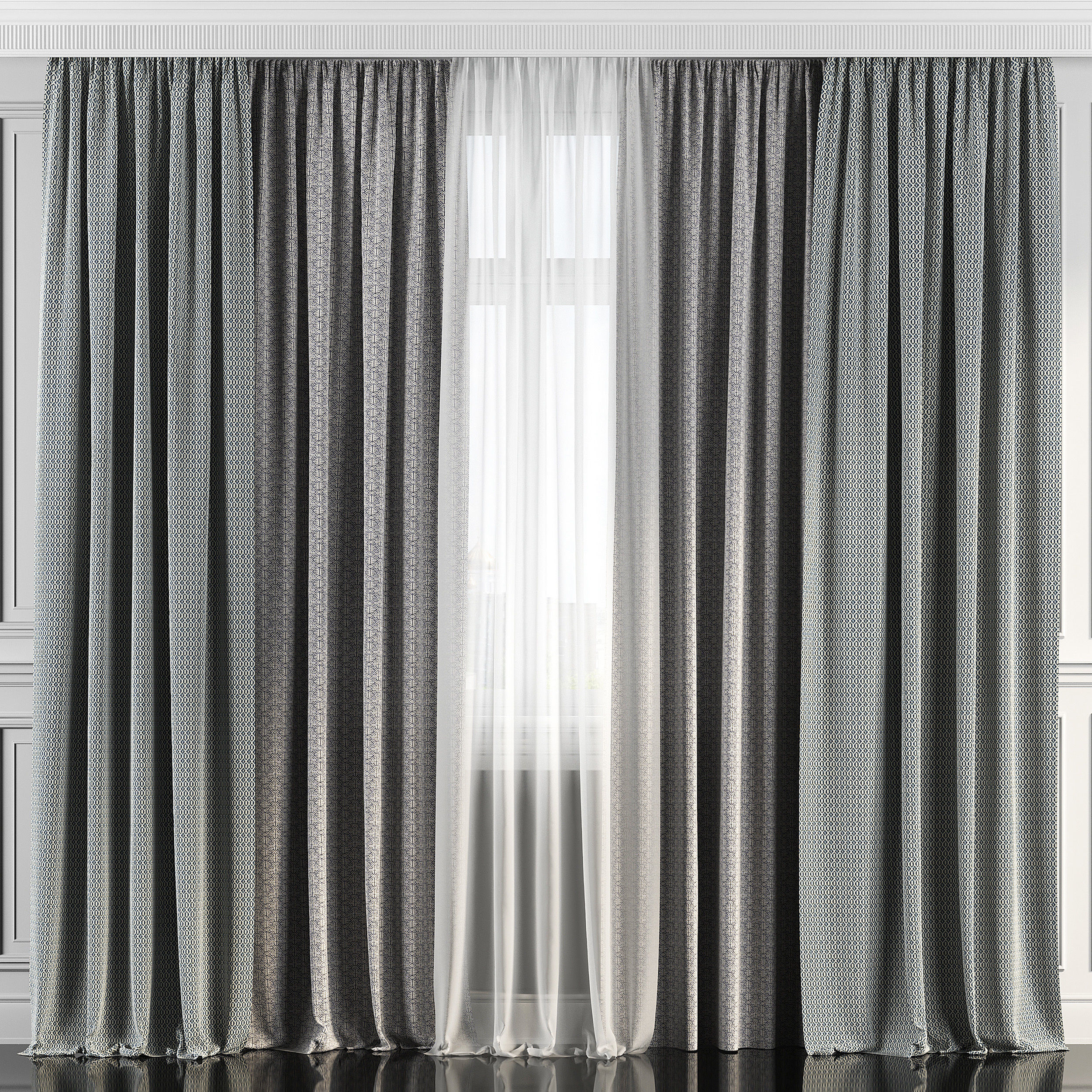 Curtain Set 135 3D model_1