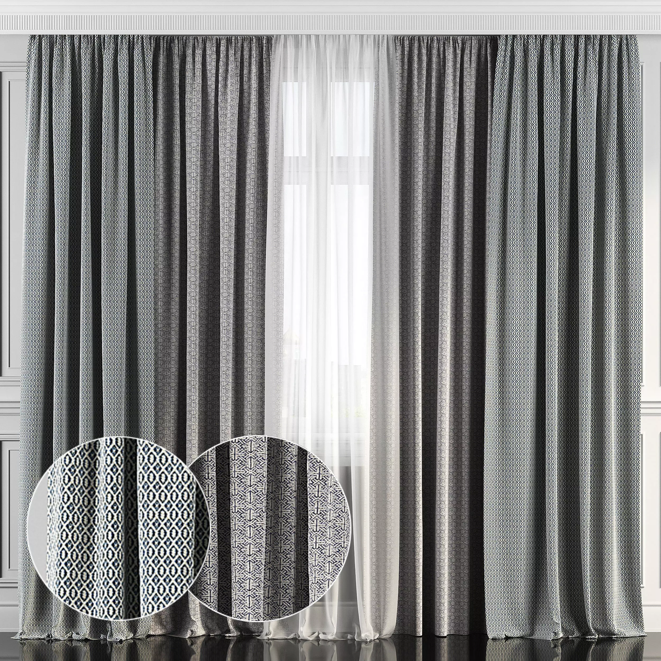 Curtain Set 135 3D model_0
