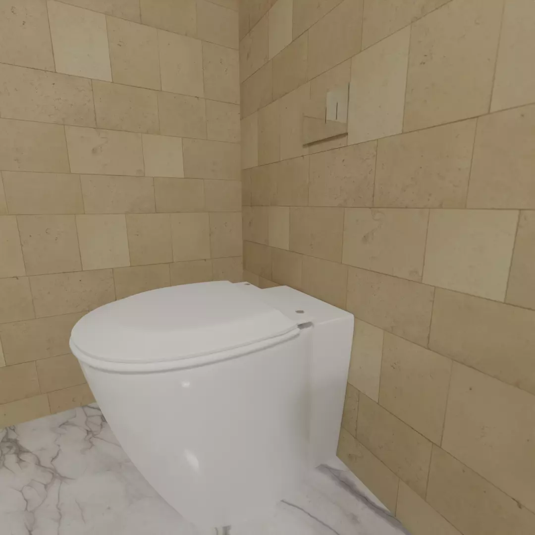 W c pot wit seat simple minimal  Free low-poly 3D model_0