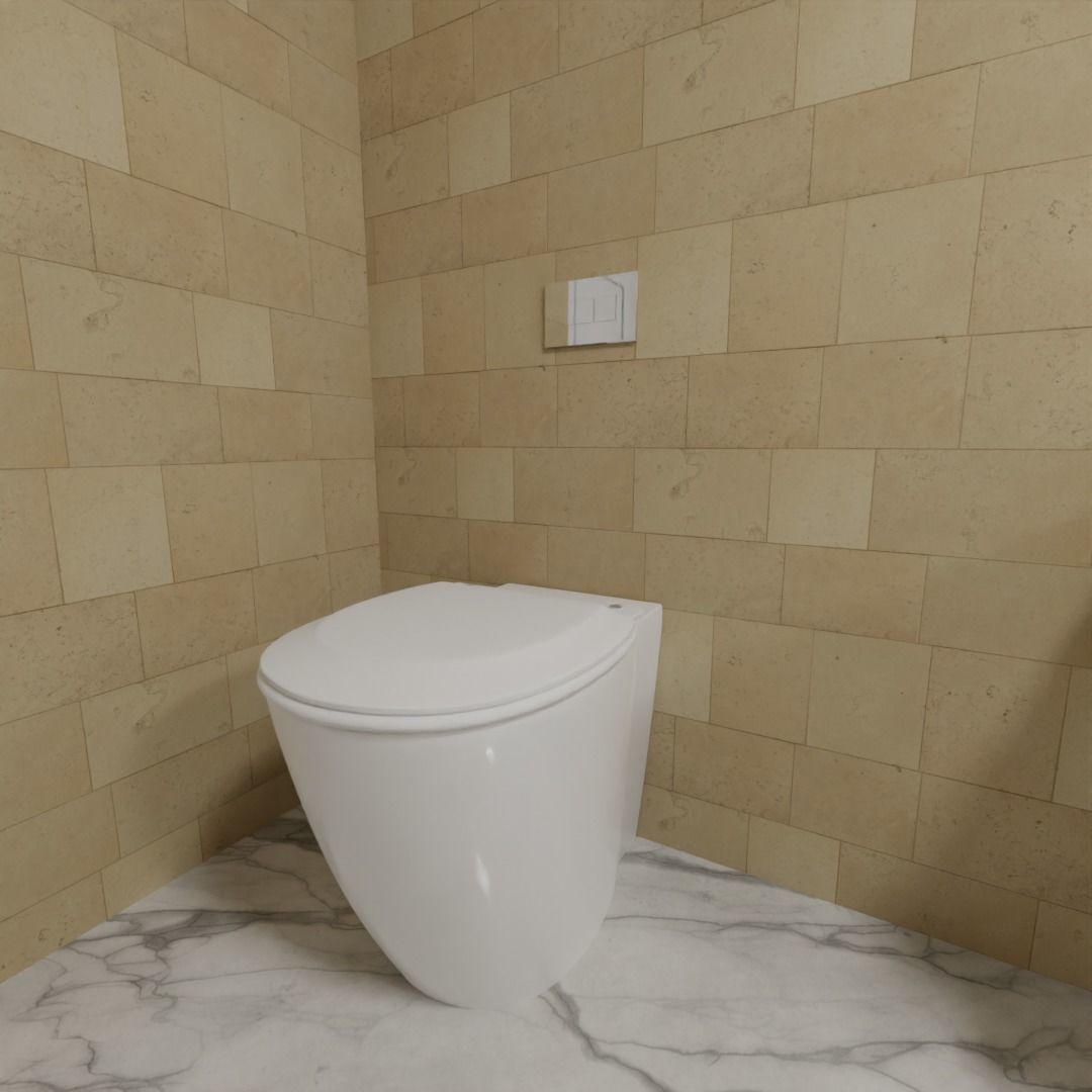 W c pot wit seat simple minimal  Free low-poly 3D model_1