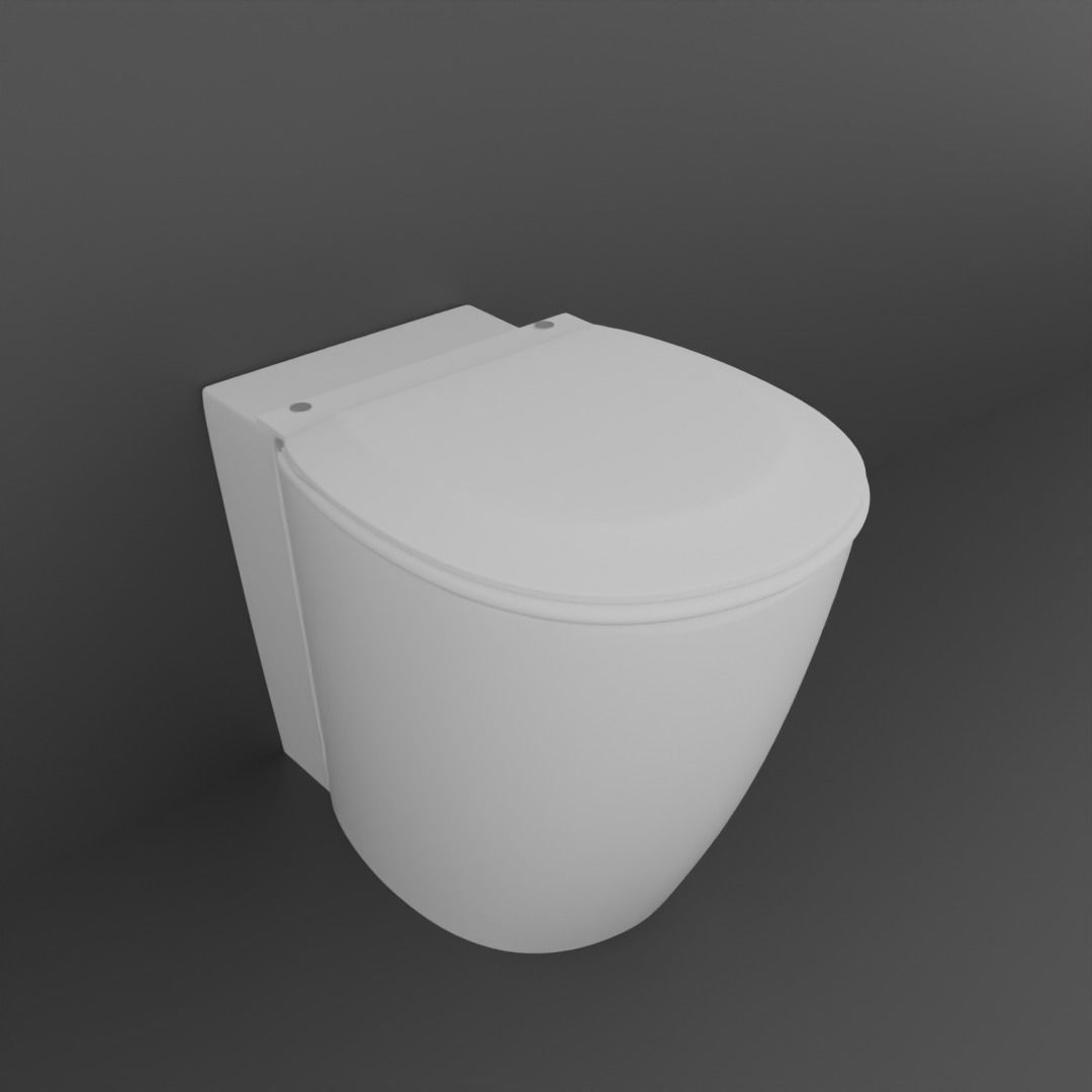 W c pot wit seat simple minimal  Free low-poly 3D model_2