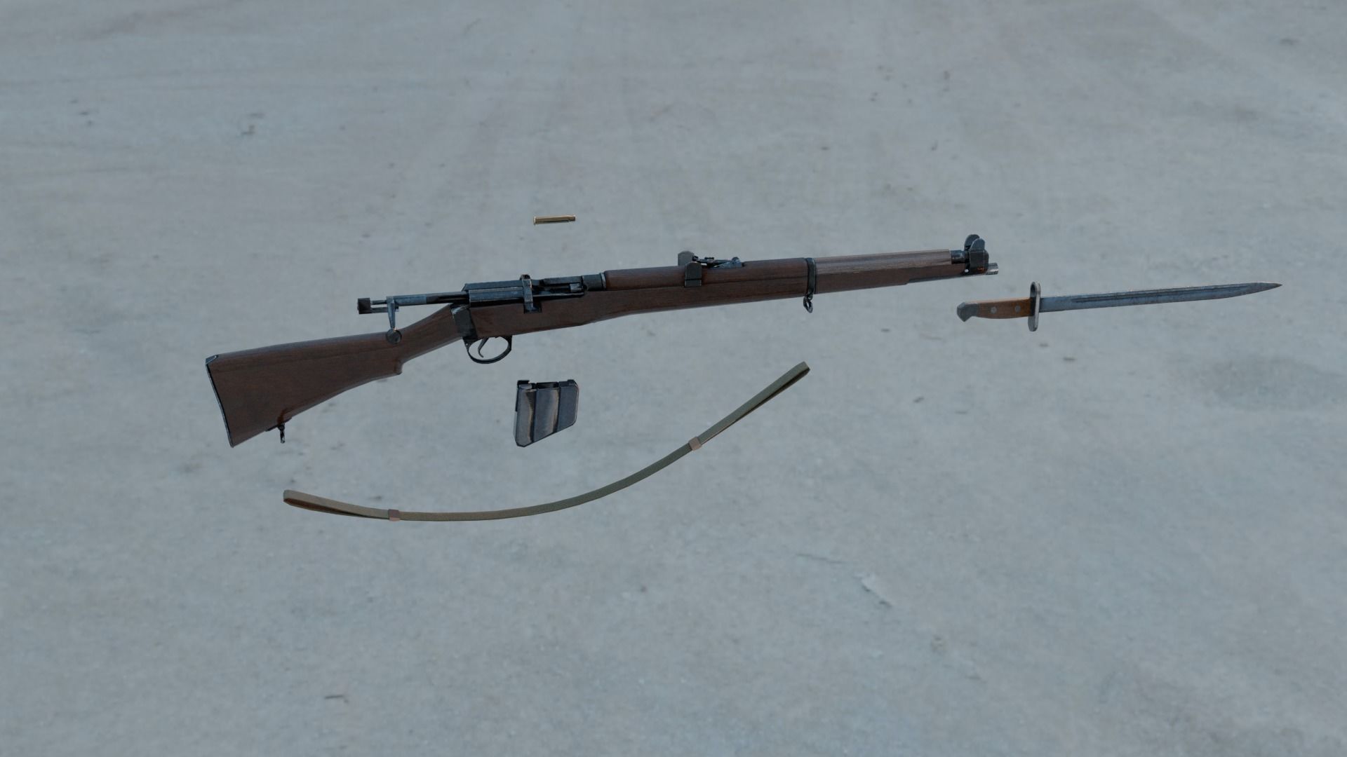 SMLE Mk3 Low-poly 3D model_4