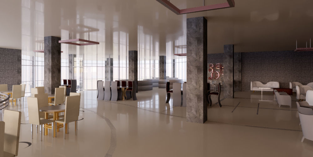 Revit Restaurant and Bar interior design 2016 3D model_5