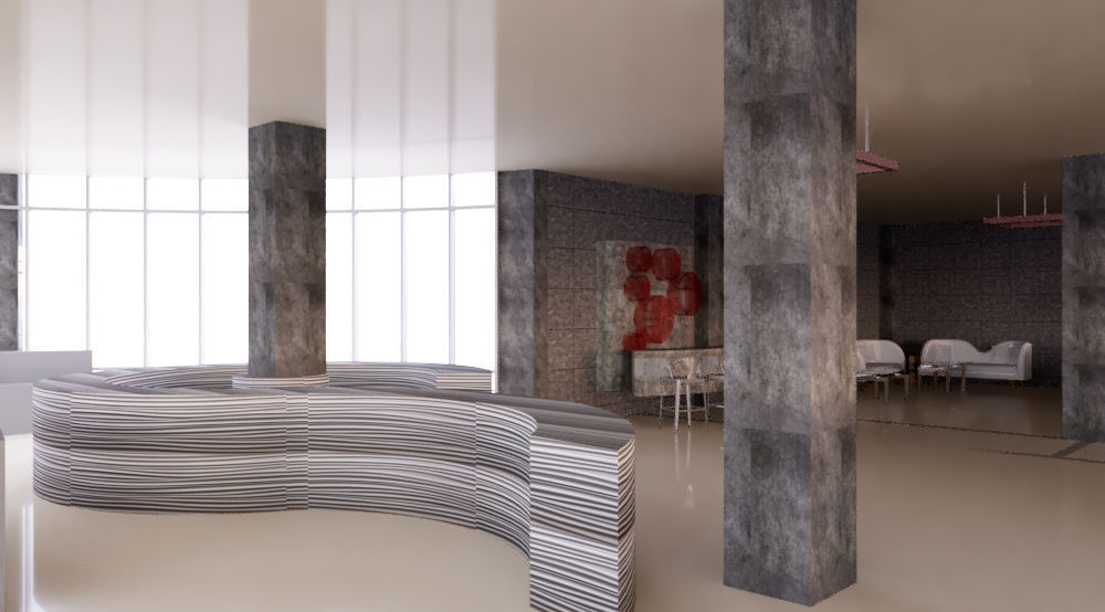 Revit Restaurant and Bar interior design 2016 3D model_13